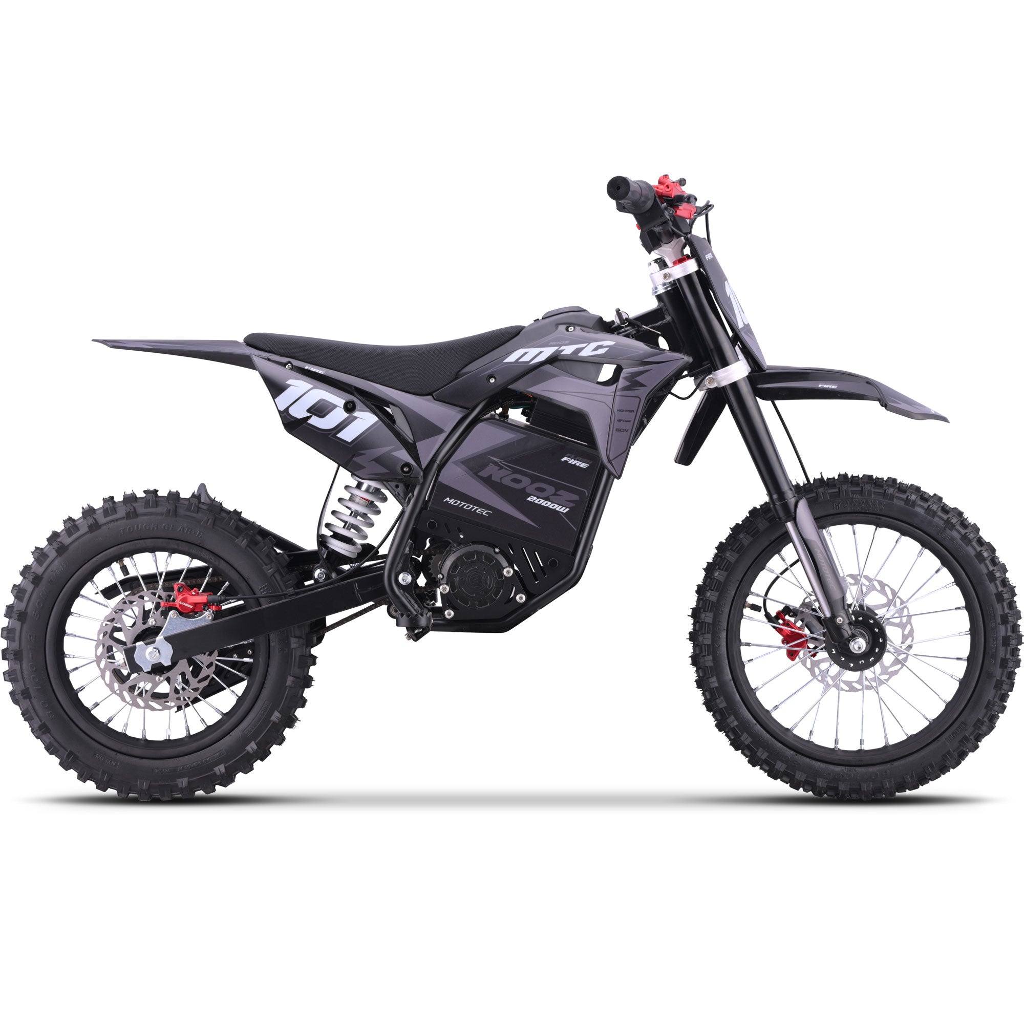 MotoTec 60v 2000w Pro Electric Dirt Bike Lithium Grey (HP115E)