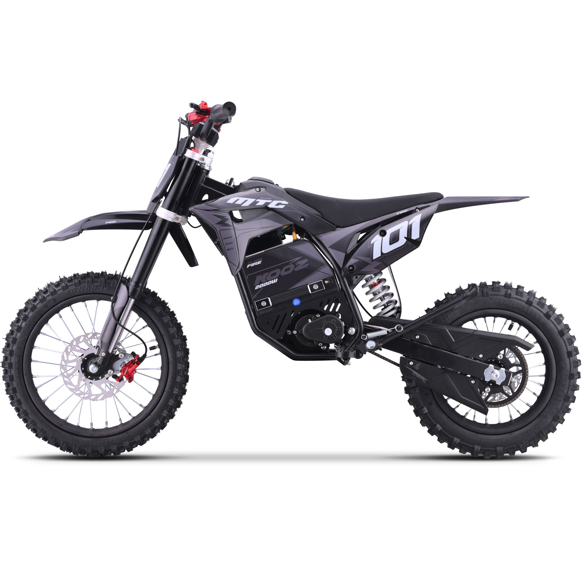 MotoTec 60v 2000w Pro Electric Dirt Bike Lithium Grey (HP115E)