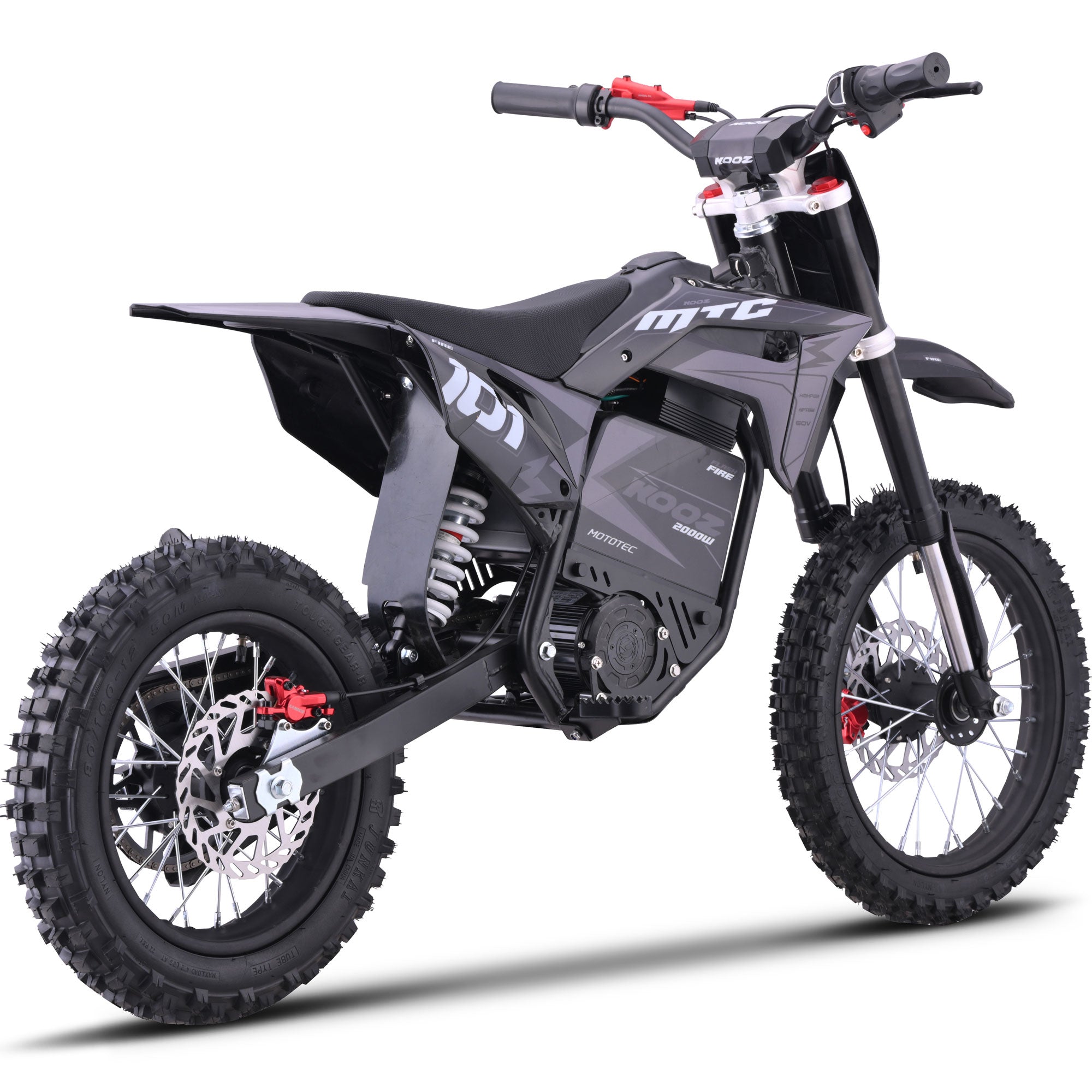 MotoTec 60v 2000w Pro Electric Dirt Bike Lithium Grey (HP115E)