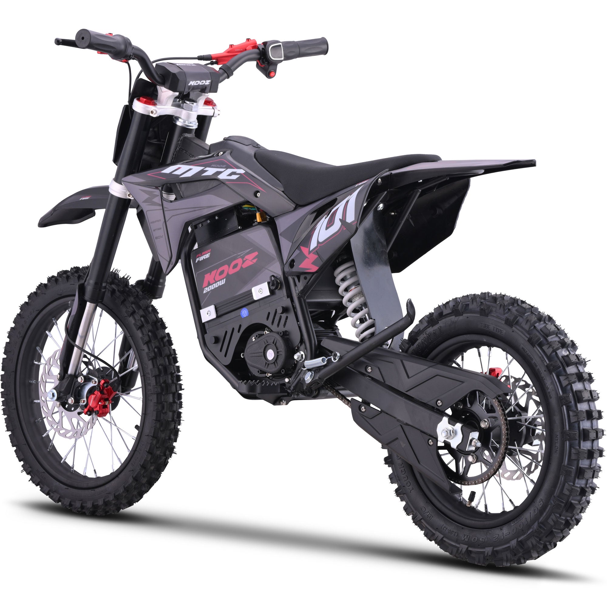 MotoTec 60v 2000w Pro Electric Dirt Bike Lithium Red (HP115E)