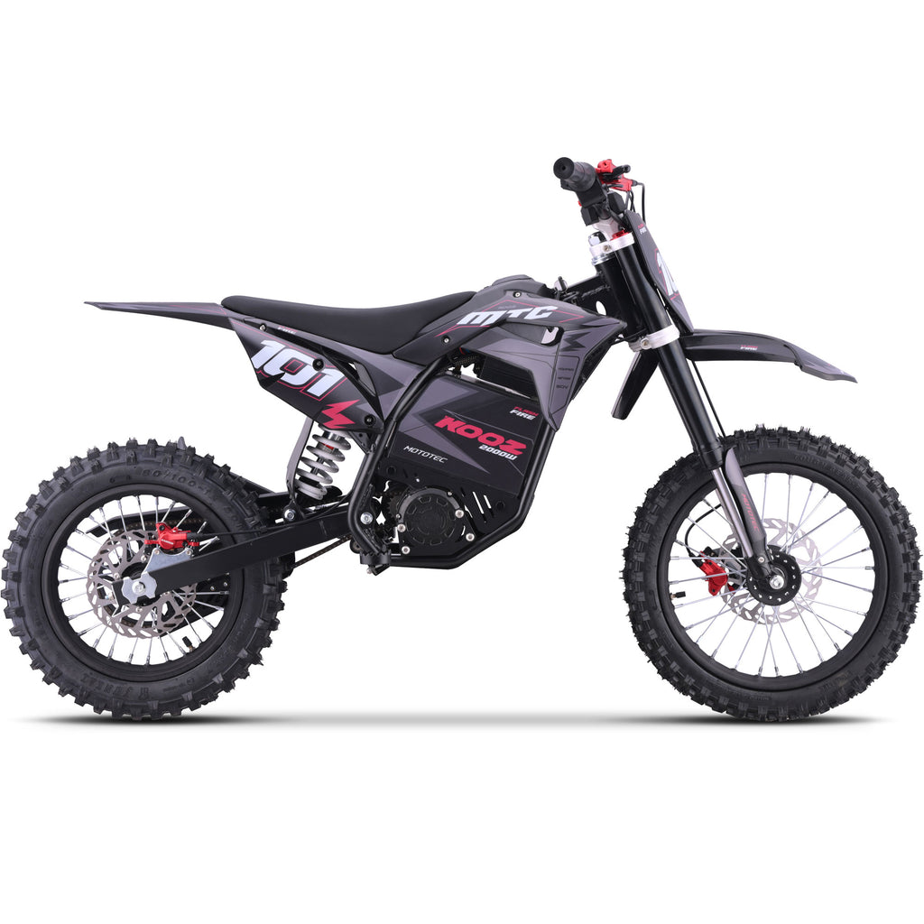 MotoTec 60v 2000w Pro Electric Dirt Bike Lithium Red (HP115E)