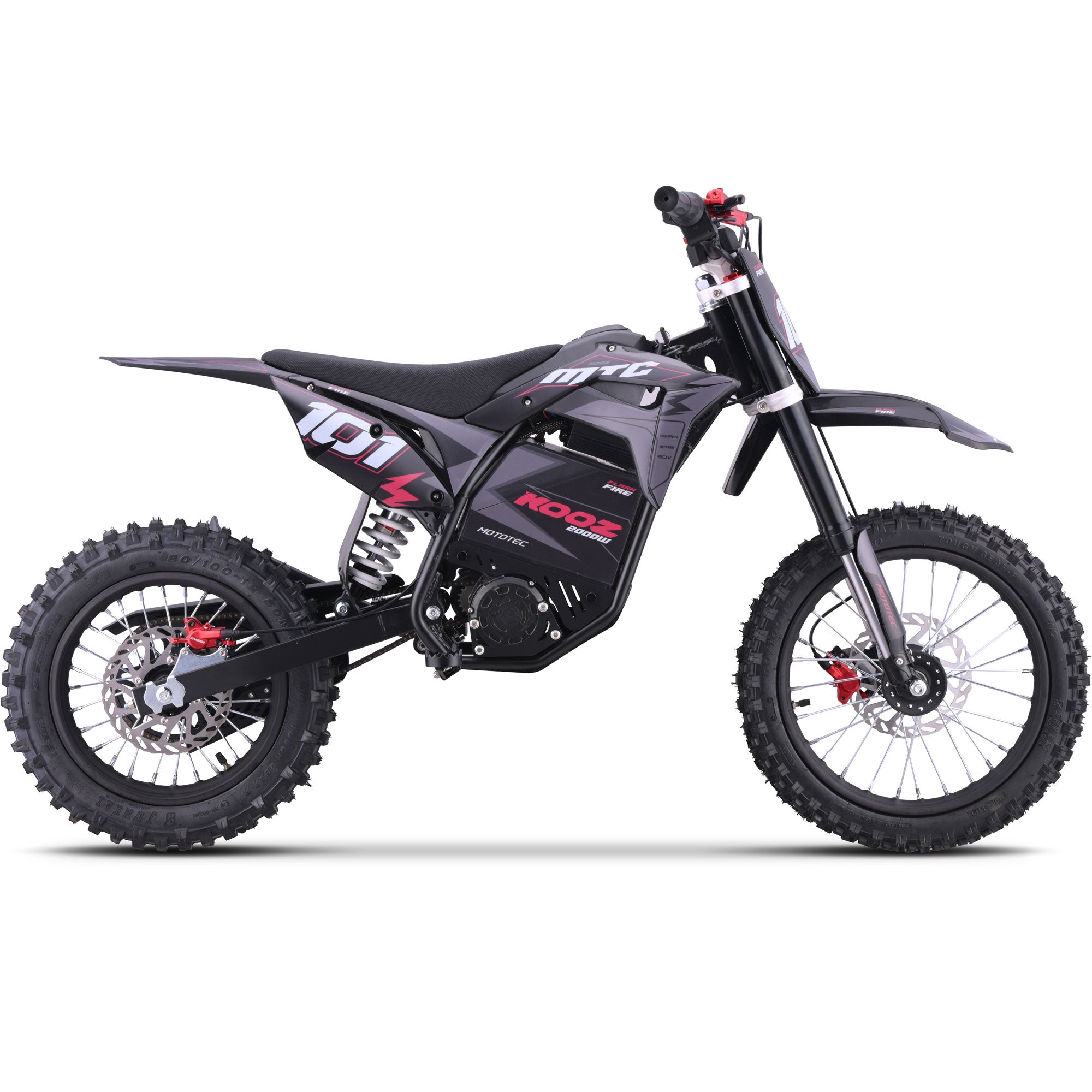 MotoTec 60v 2000w Pro Electric Dirt Bike Lithium Red (HP115E)
