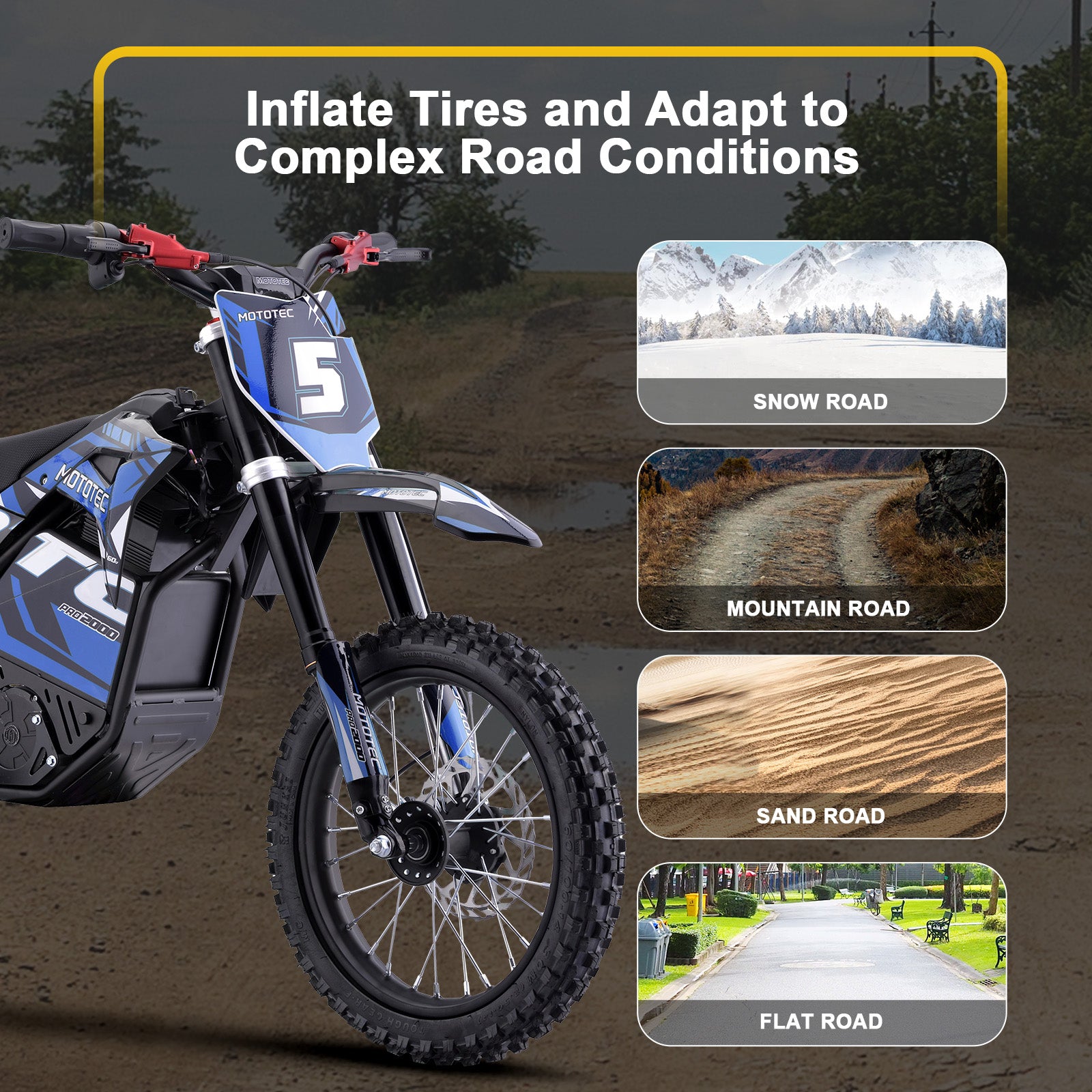 MotoTec 60v 2000w Pro Electric Dirt Bike Lithium Red