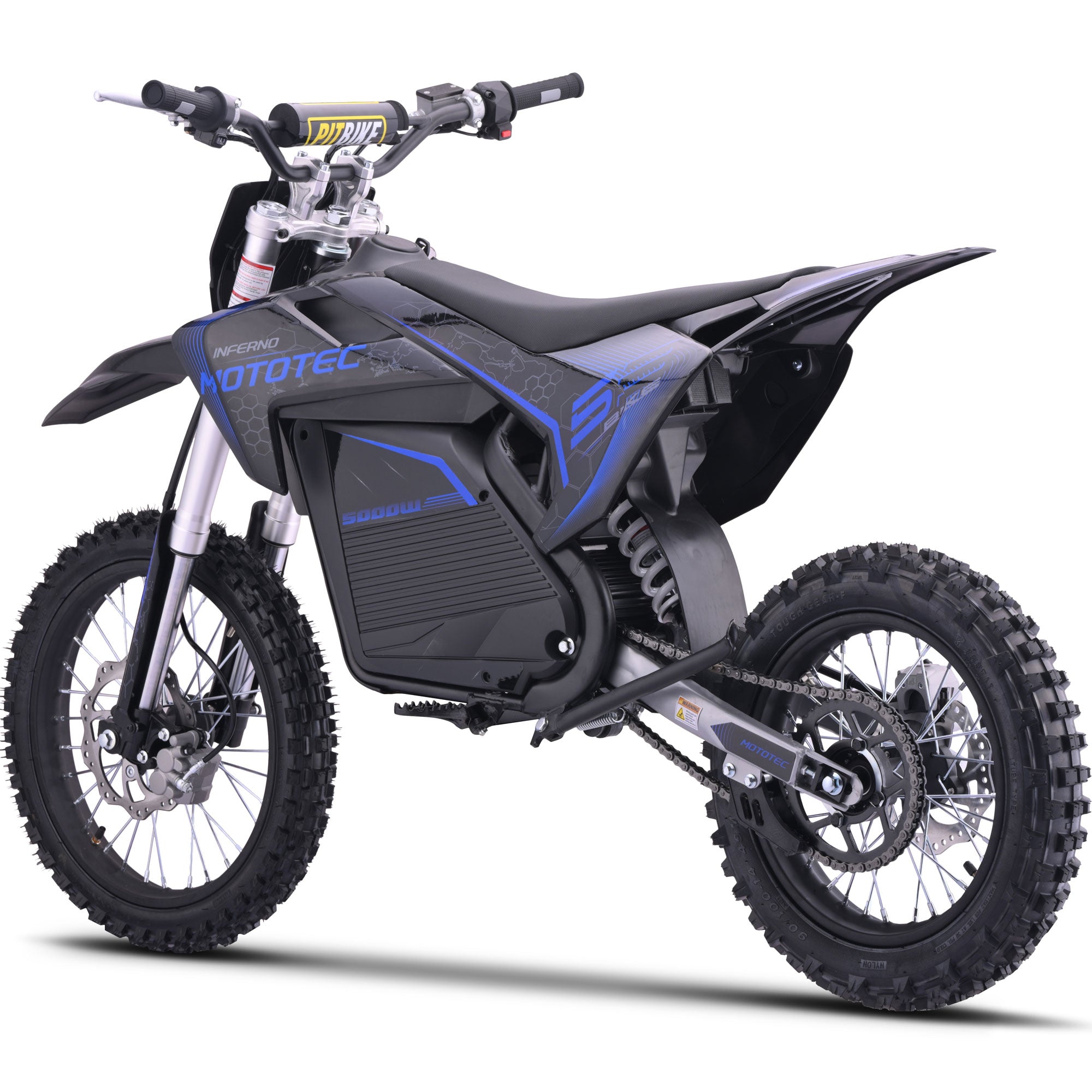 MotoTec 72v 5000w Pro Electric Dirt Bike Lithium Blue