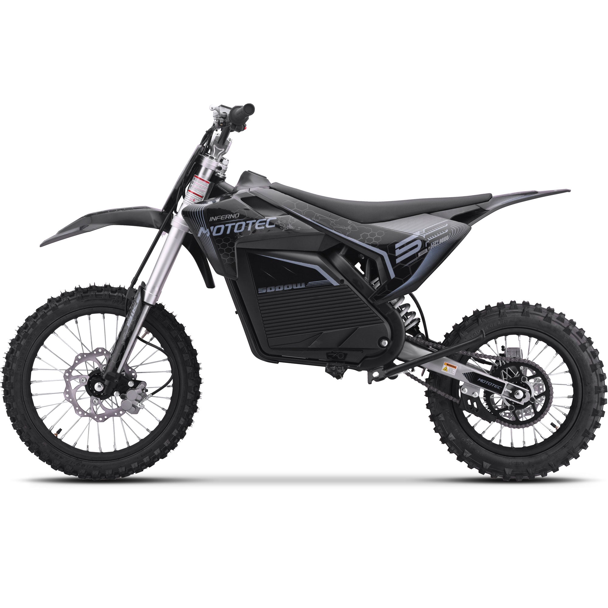 MotoTec 72v 5000w Pro Electric Dirt Bike Lithium Grey