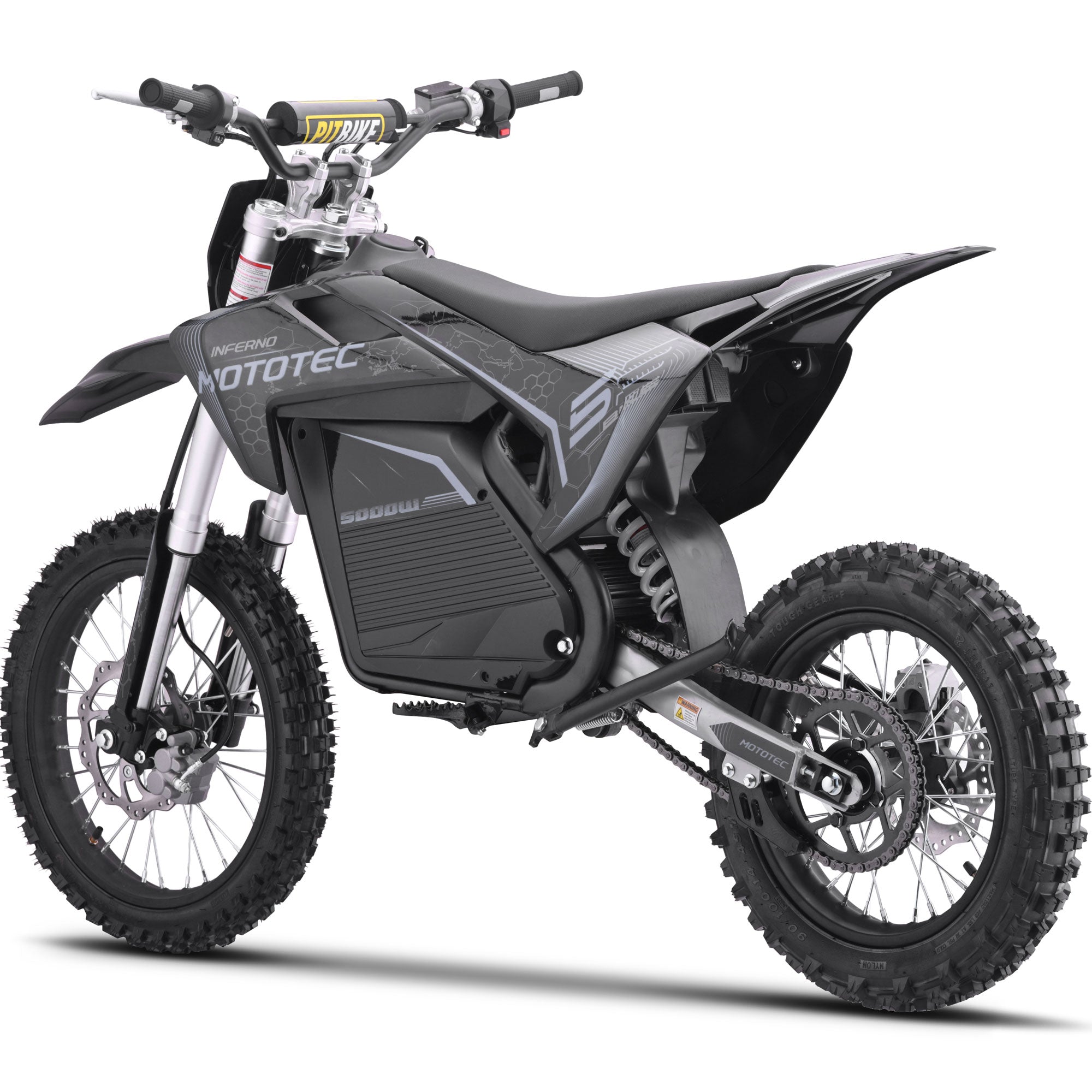 MotoTec 72v 5000w Pro Electric Dirt Bike Lithium Grey