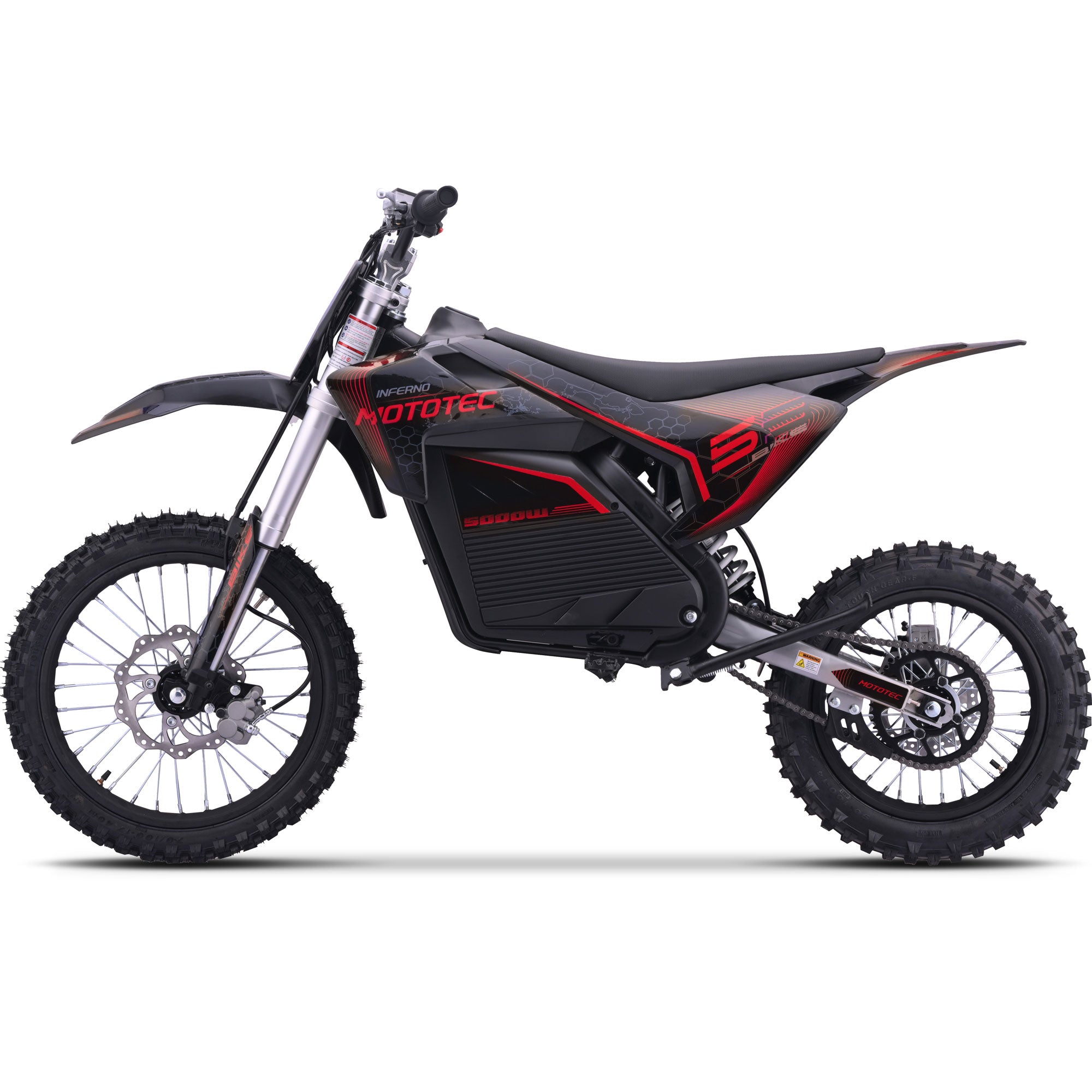 MotoTec 72v 5000w Pro Electric Dirt Bike Lithium Red
