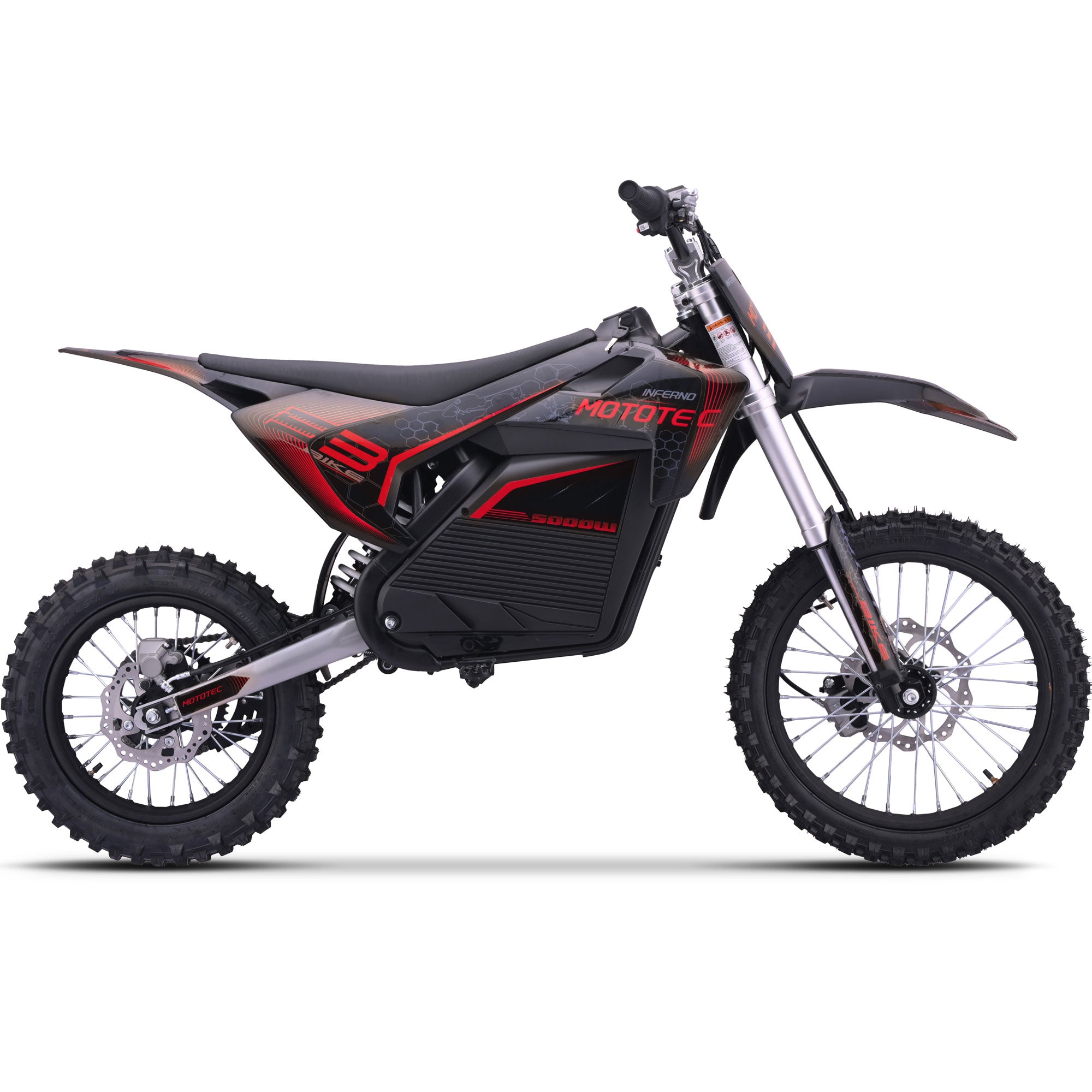 MotoTec 72v 5000w Pro Electric Dirt Bike Lithium Red