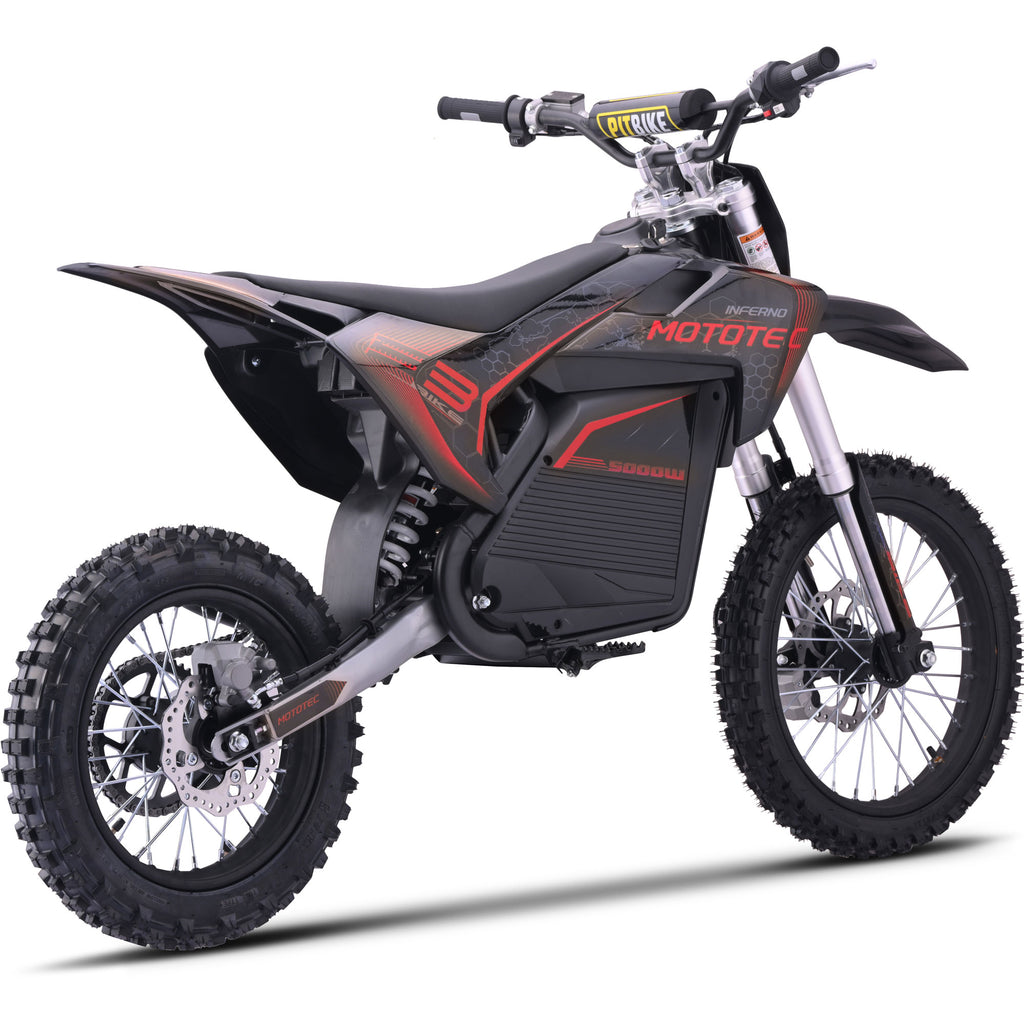 MotoTec 72v 5000w Pro Electric Dirt Bike Lithium Red
