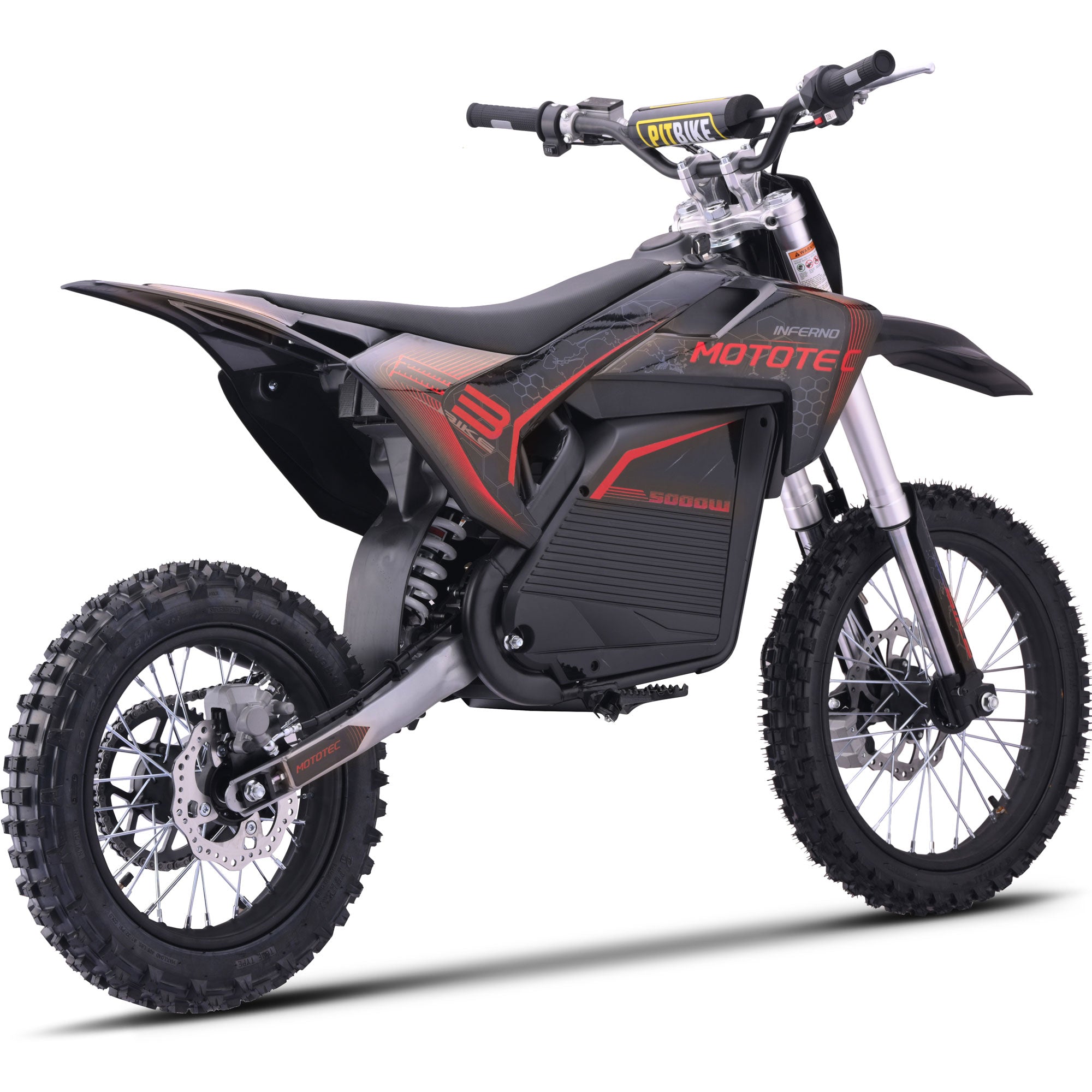 MotoTec 72v 5000w Pro Electric Dirt Bike Lithium Red