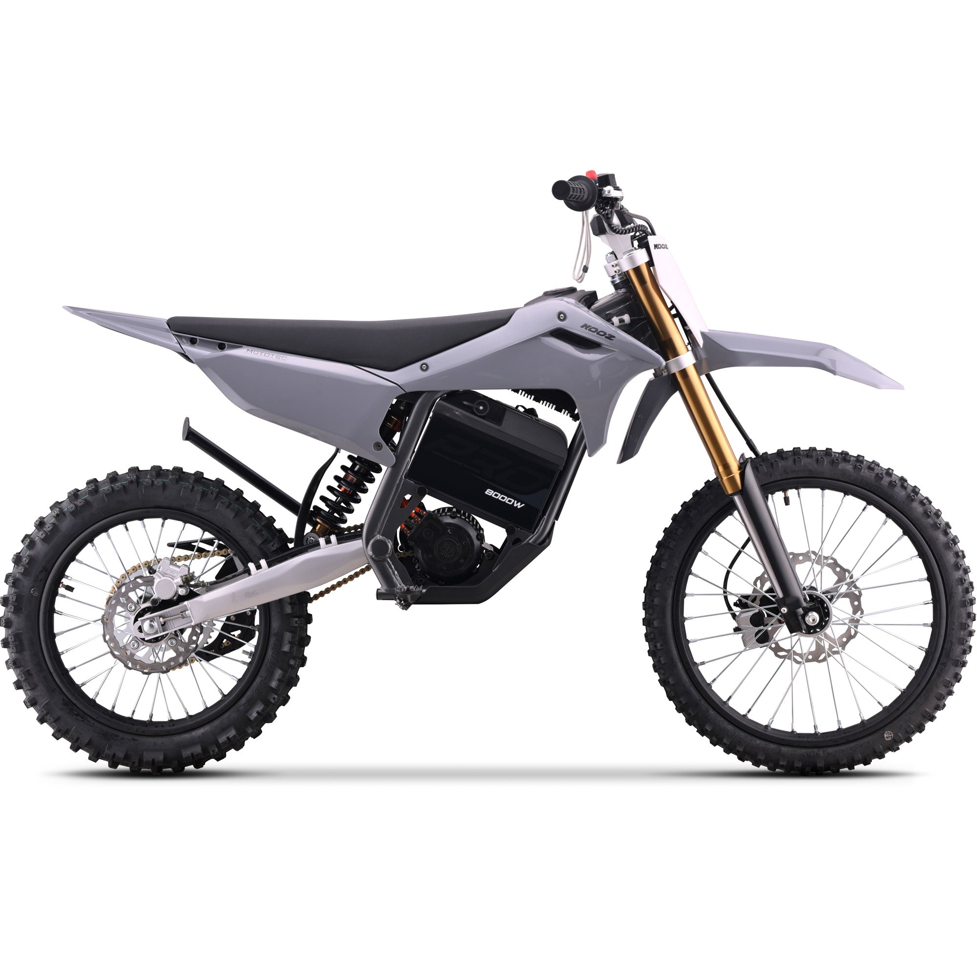 MotoTec 72v 8000w Pro Electric Dirt Bike 19/16 Lithium Grey