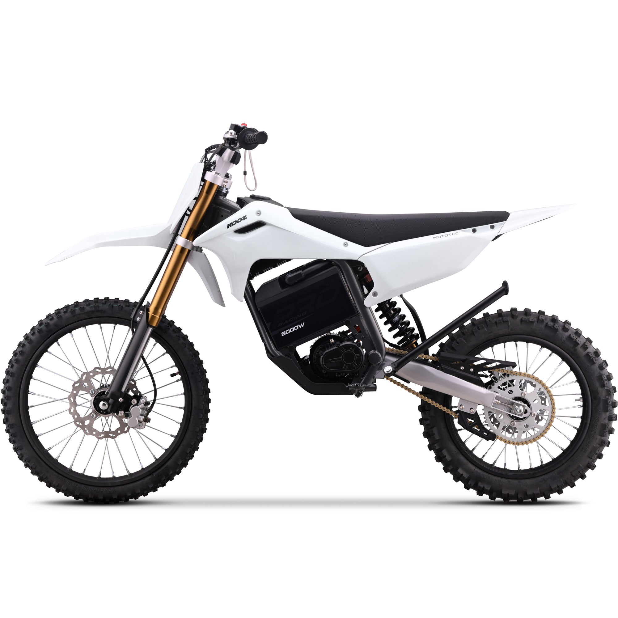 MotoTec 72v 8000w Pro Electric Dirt Bike 19/16 Lithium White