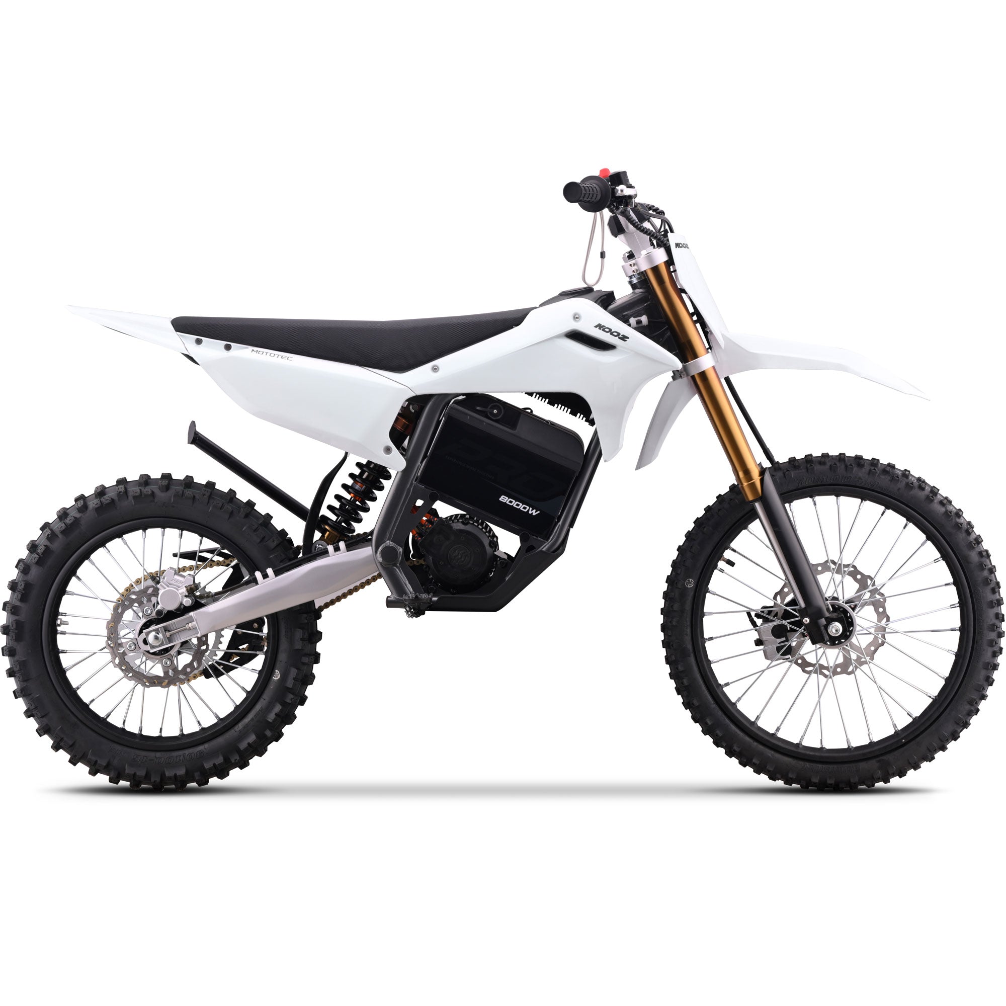 MotoTec 72v 8000w Pro Electric Dirt Bike 19/16 Lithium White