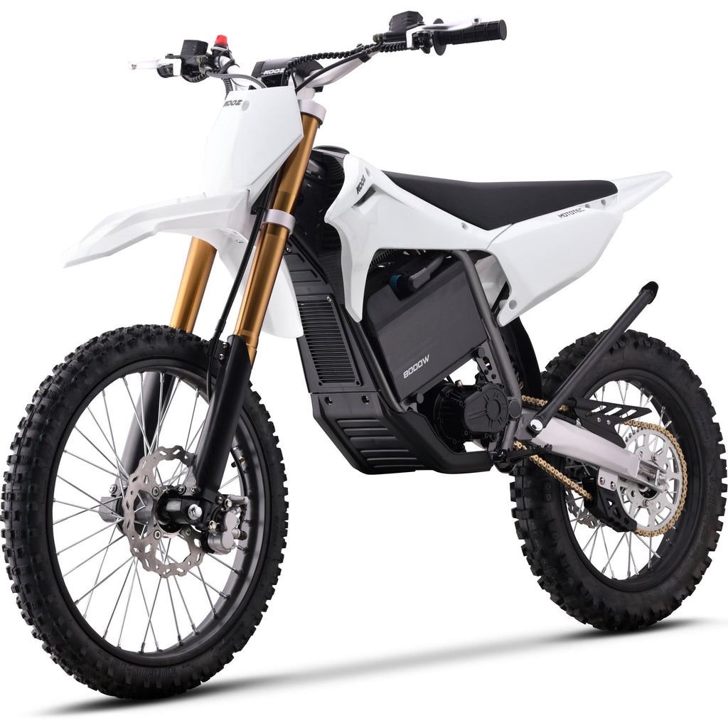 MotoTec 72v 8000w Pro Electric Dirt Bike 19/16 Lithium White