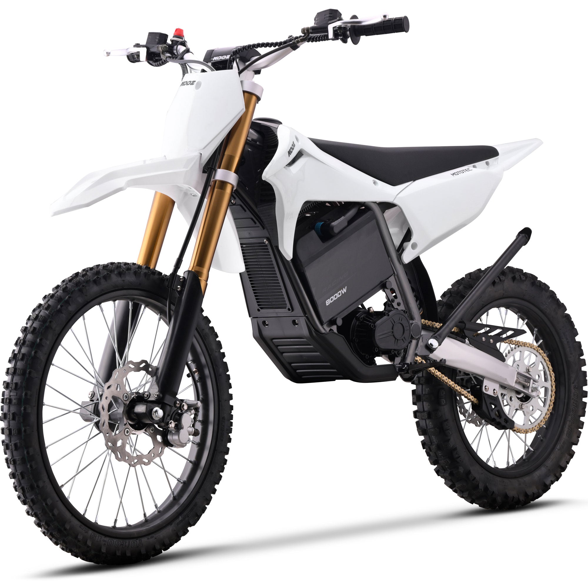MotoTec 72v 8000w Pro Electric Dirt Bike 19/16 Lithium White