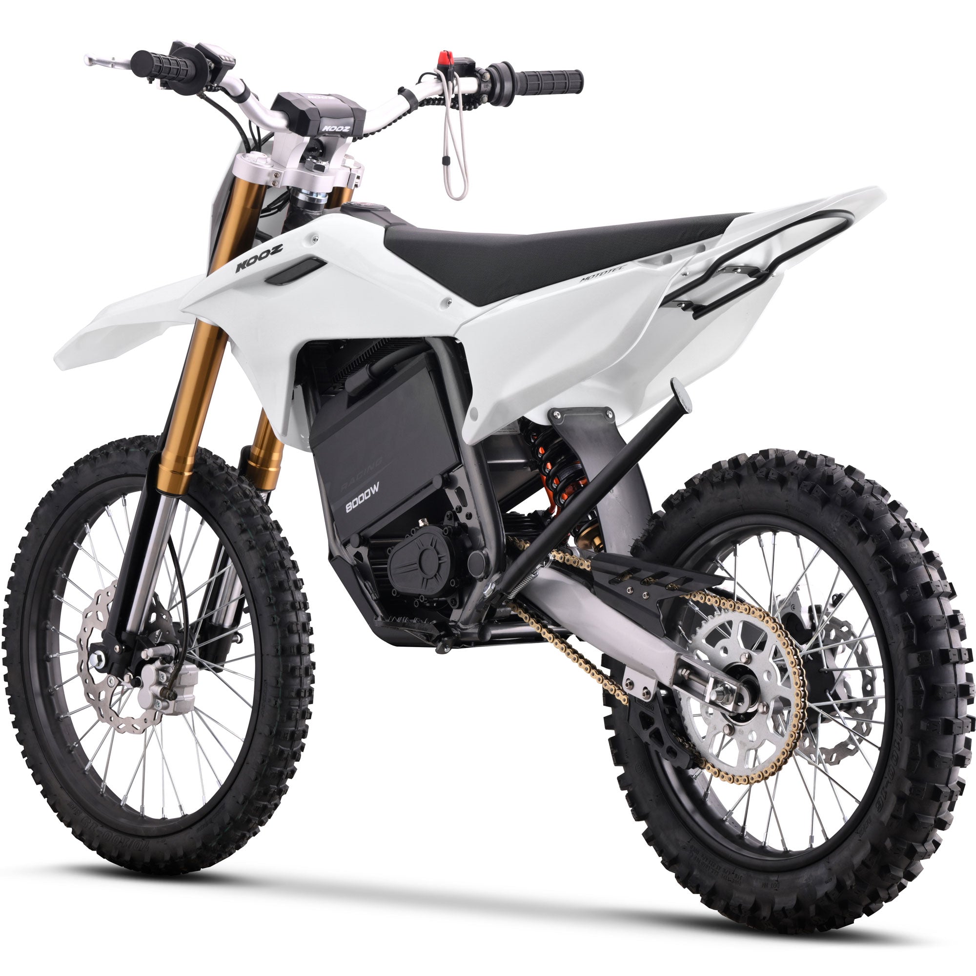 MotoTec 72v 8000w Pro Electric Dirt Bike 19/16 Lithium White