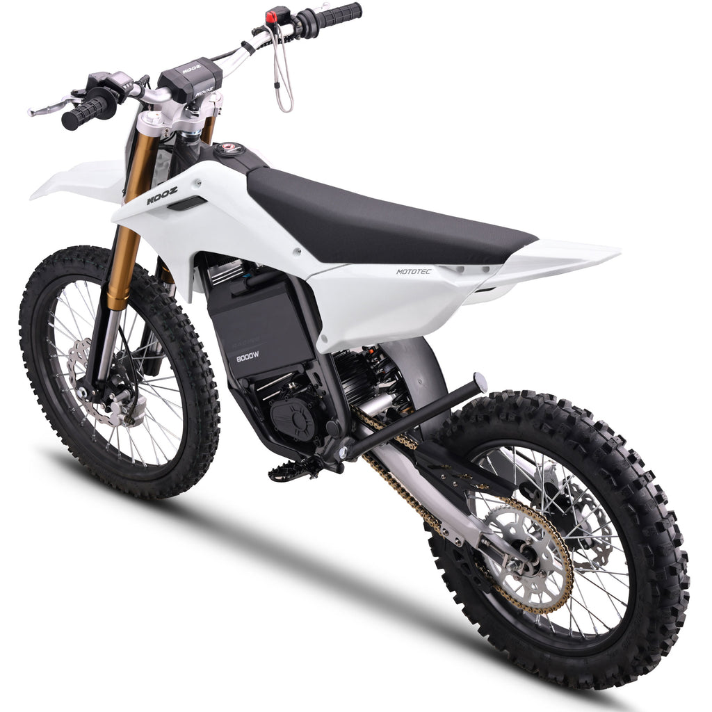 MotoTec 72v 8000w Pro Electric Dirt Bike 19/16 Lithium White