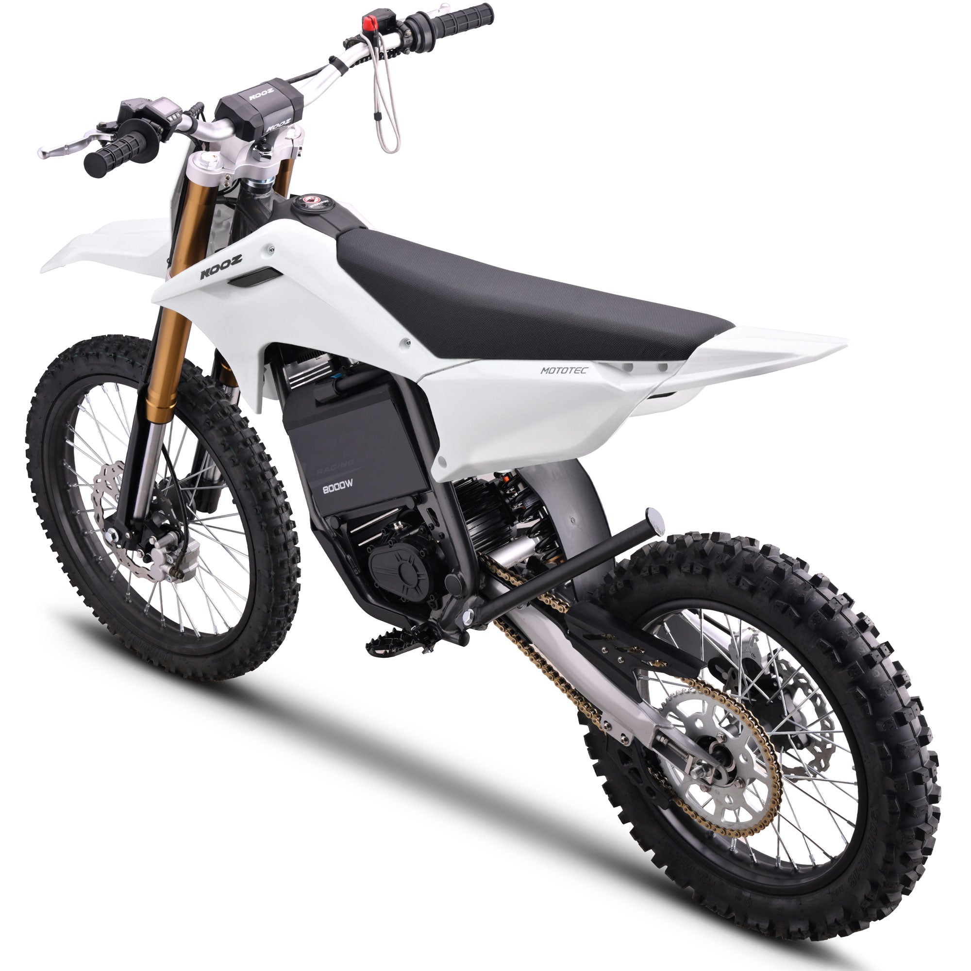 MotoTec 72v 8000w Pro Electric Dirt Bike 19/16 Lithium White