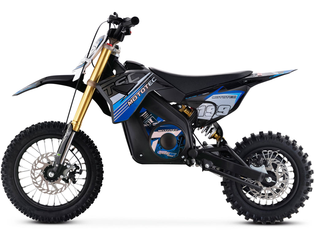 MotoTec 36v 1200w Pro Electric Dirt Bike Lithium Blue