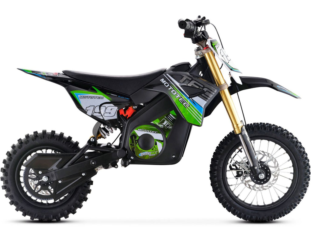 MotoTec 36v 1200w Pro Electric Dirt Bike Lithium Green