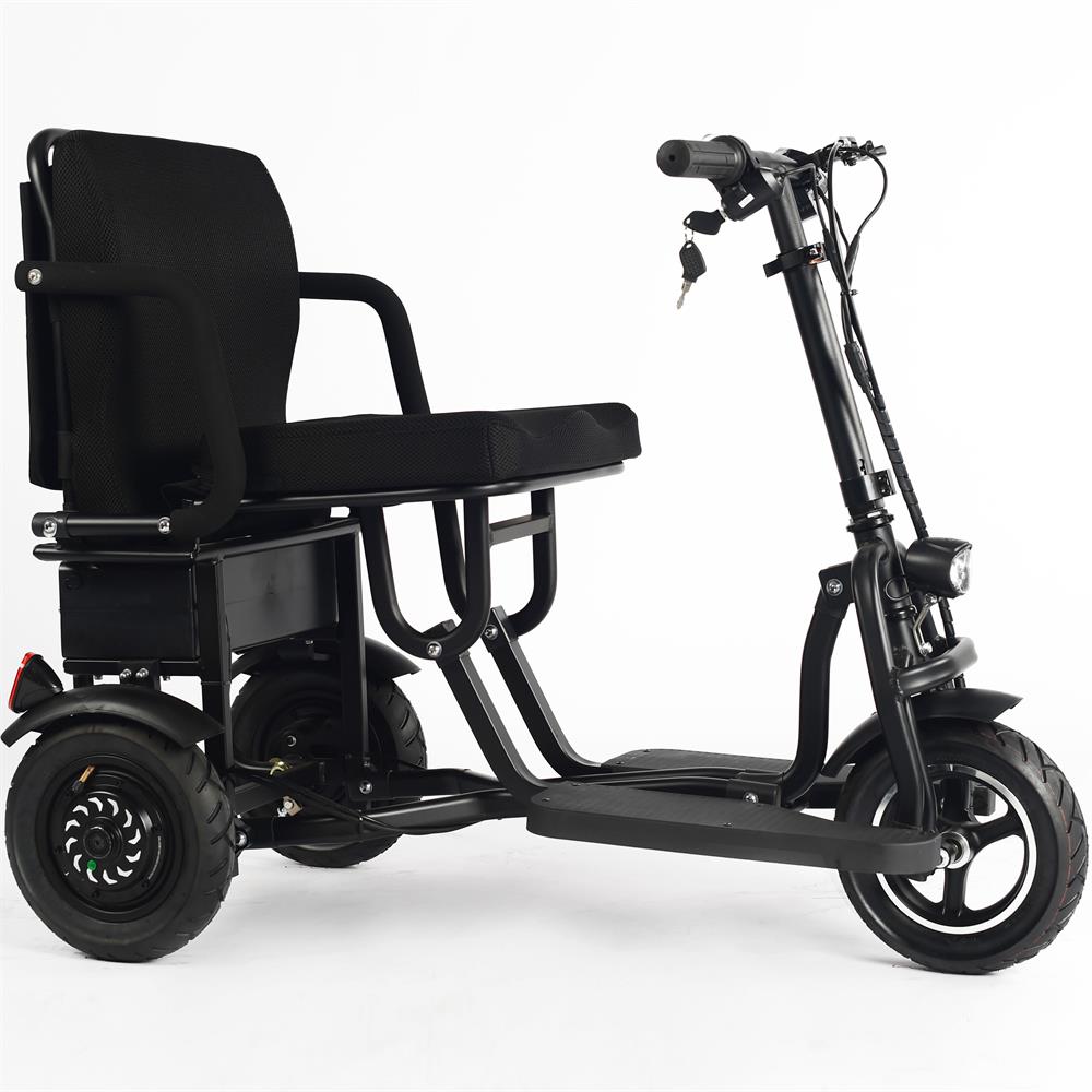 MotoTec Folding Mobility Electric Trike 48v 700w Dual Motor Lithium Black