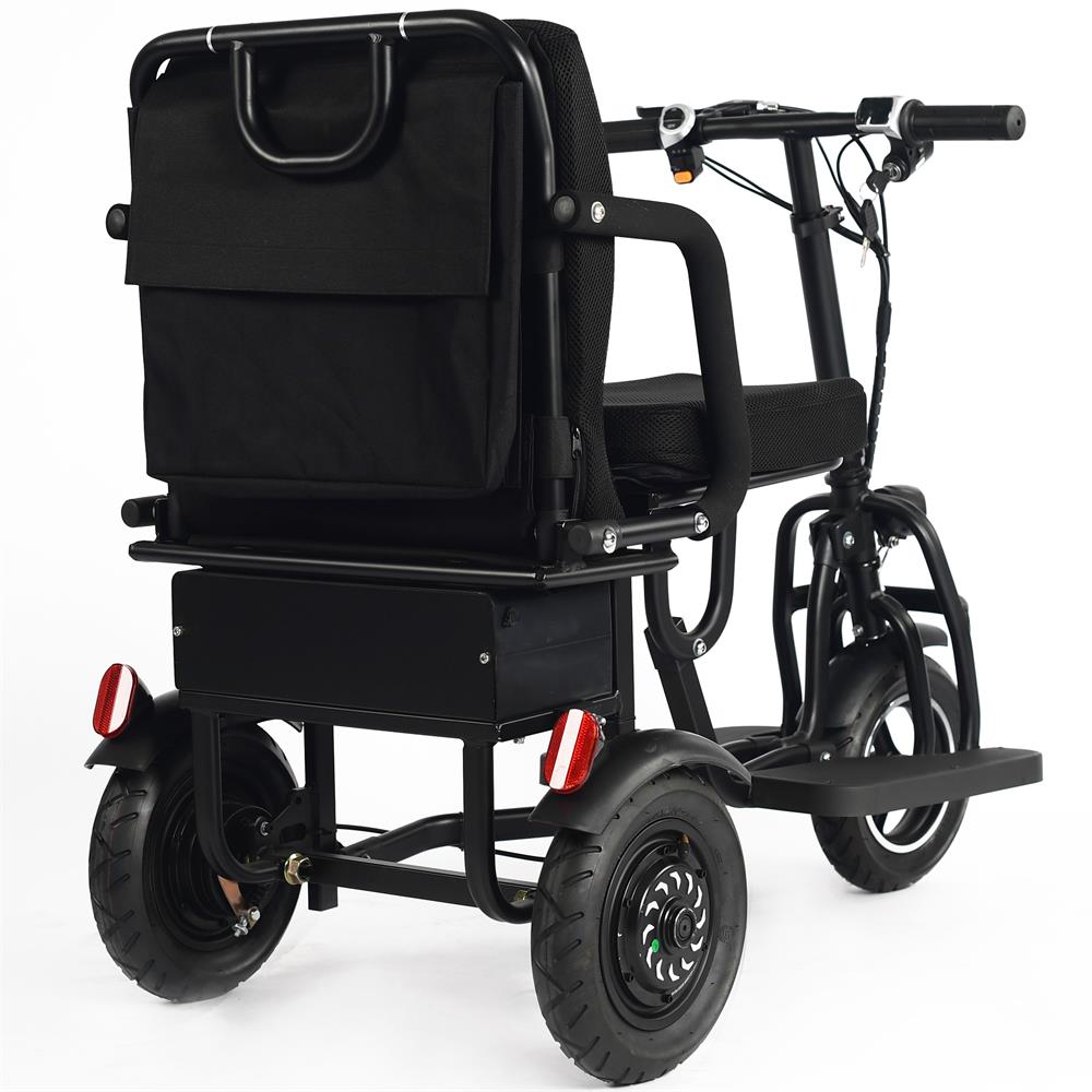 MotoTec Folding Mobility Electric Trike 48v 700w Dual Motor Lithium Black