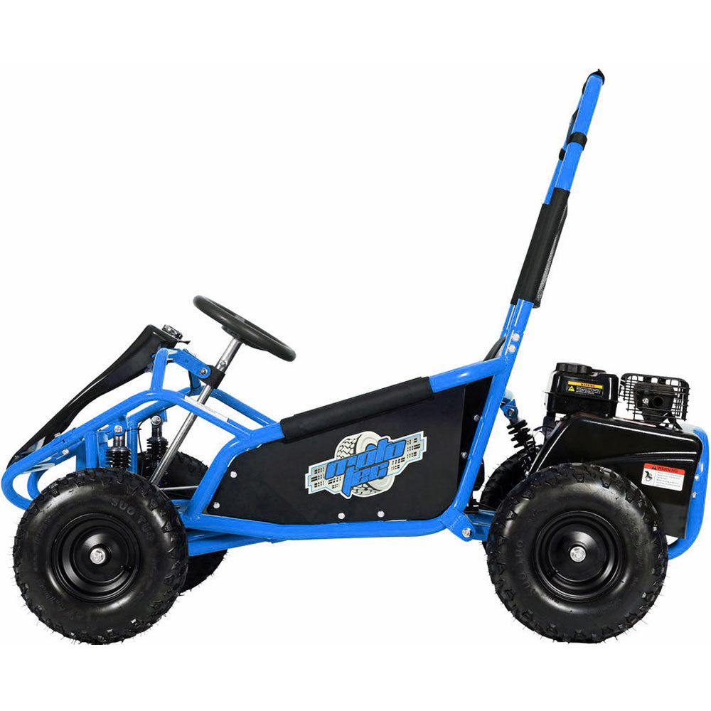 MotoTec Mud Kids Gas Powered 98cc Go Kart Full Suspension Blue