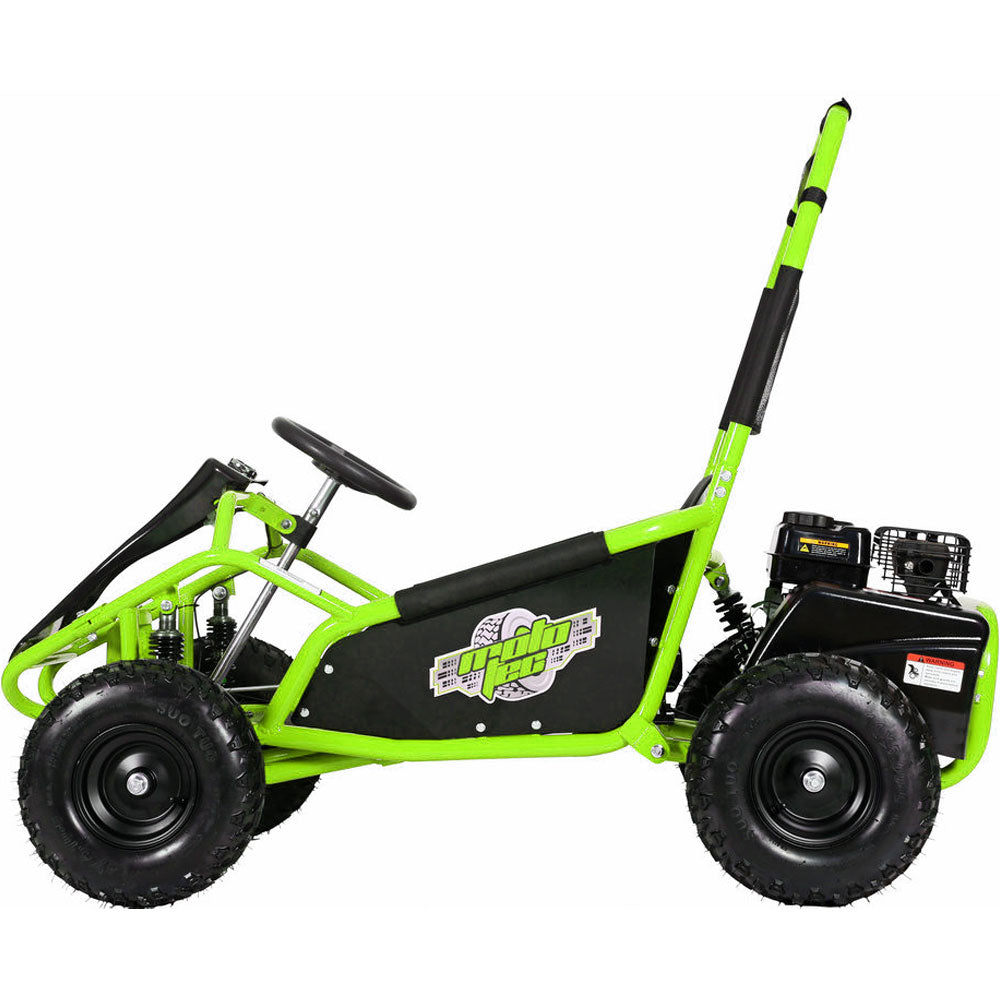 MotoTec Mud Kids Gas Powered 98cc Go Kart Full Suspension Green