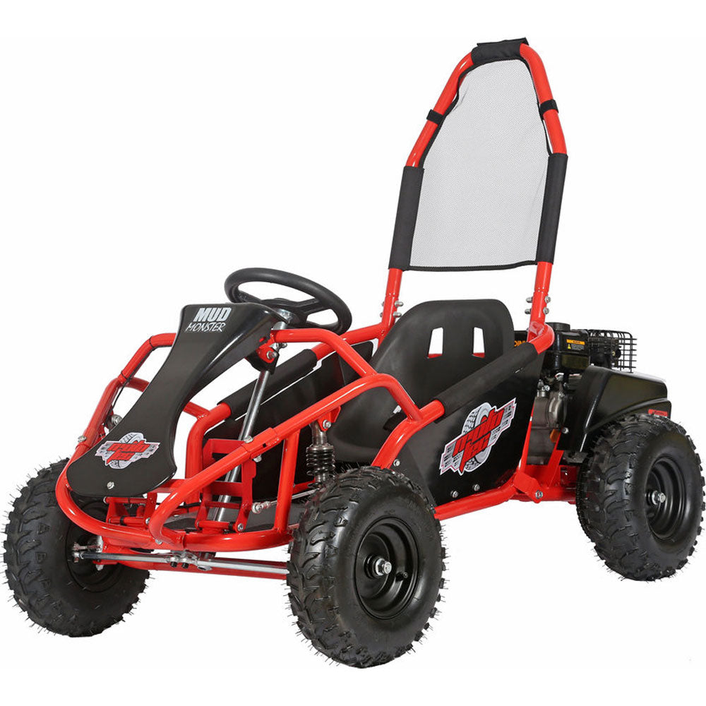 MotoTec Mud Kids Gas Powered 98cc Go Kart Full Suspension Red