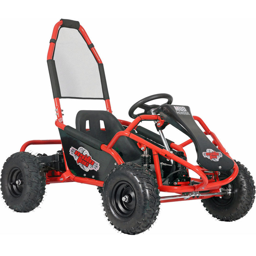 MotoTec Mud Kids Gas Powered 98cc Go Kart Full Suspension Red