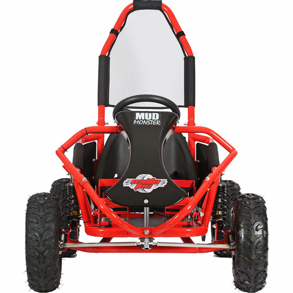 MotoTec Mud Kids Gas Powered 98cc Go Kart Full Suspension Red