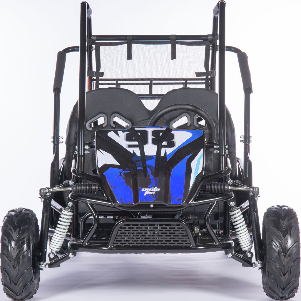 MotoTec Mud XL 212cc 2 Seat Go Kart Full Suspension Blue