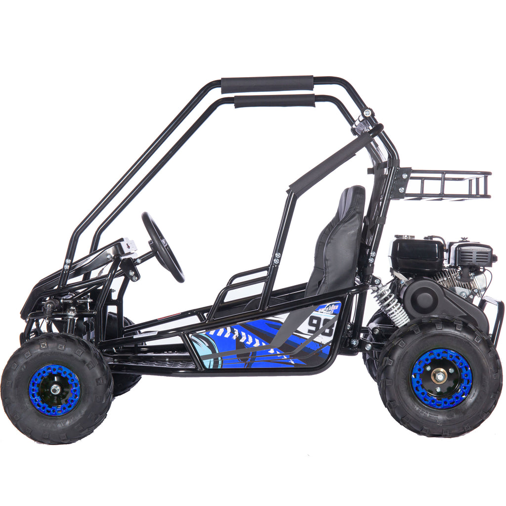 MotoTec Mud XL 212cc 2 Seat Go Kart Full Suspension Blue