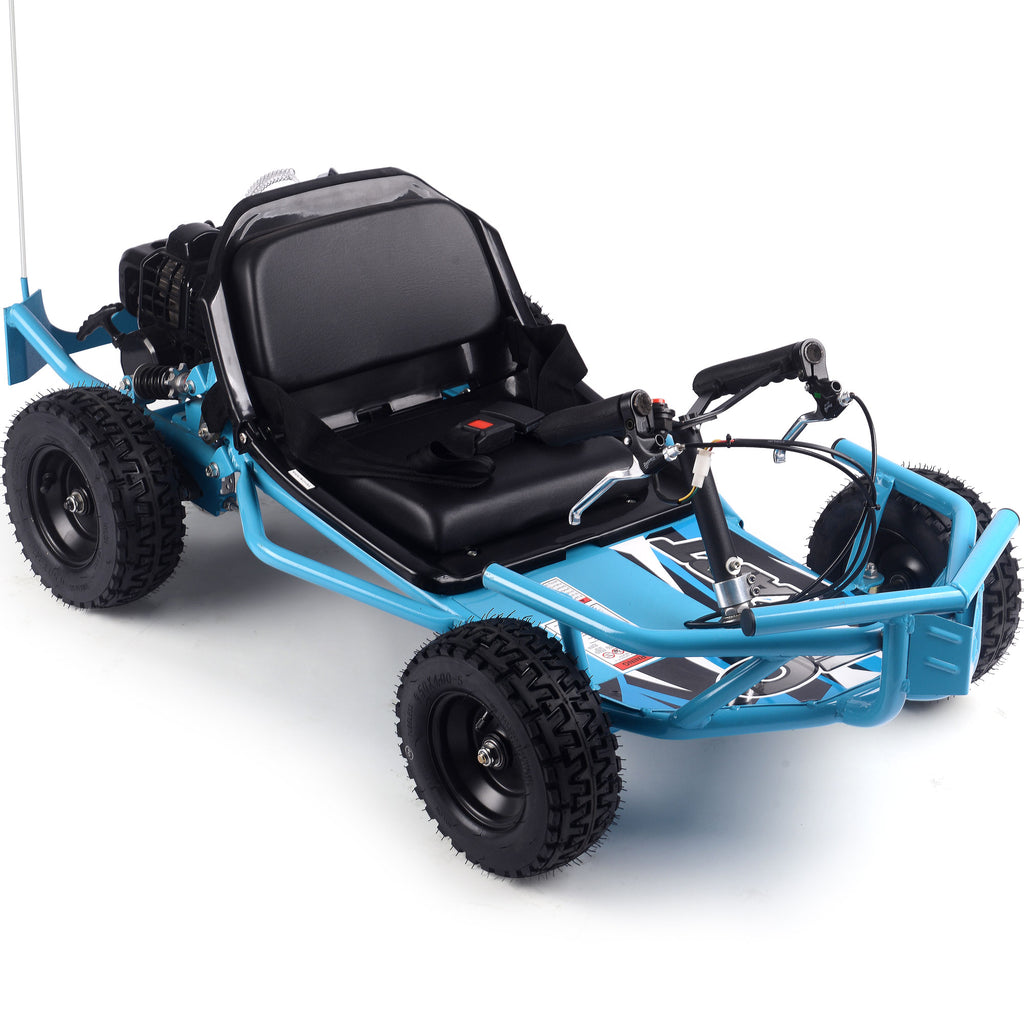 MotoTec Sandman Kids Gas Powered 49cc Go Kart Blue
