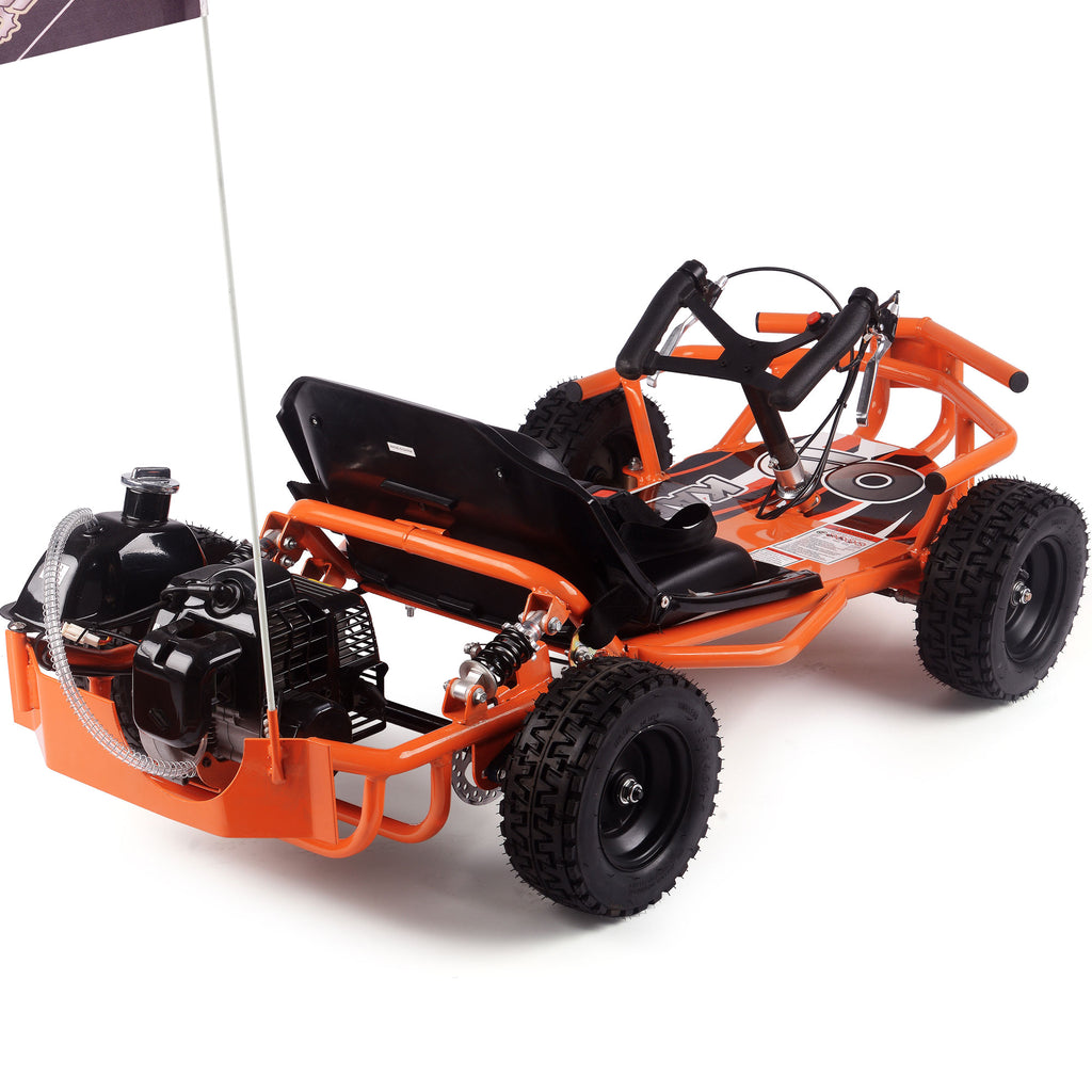 MotoTec Sandman Kids Gas Powered 49cc Go Kart Orange