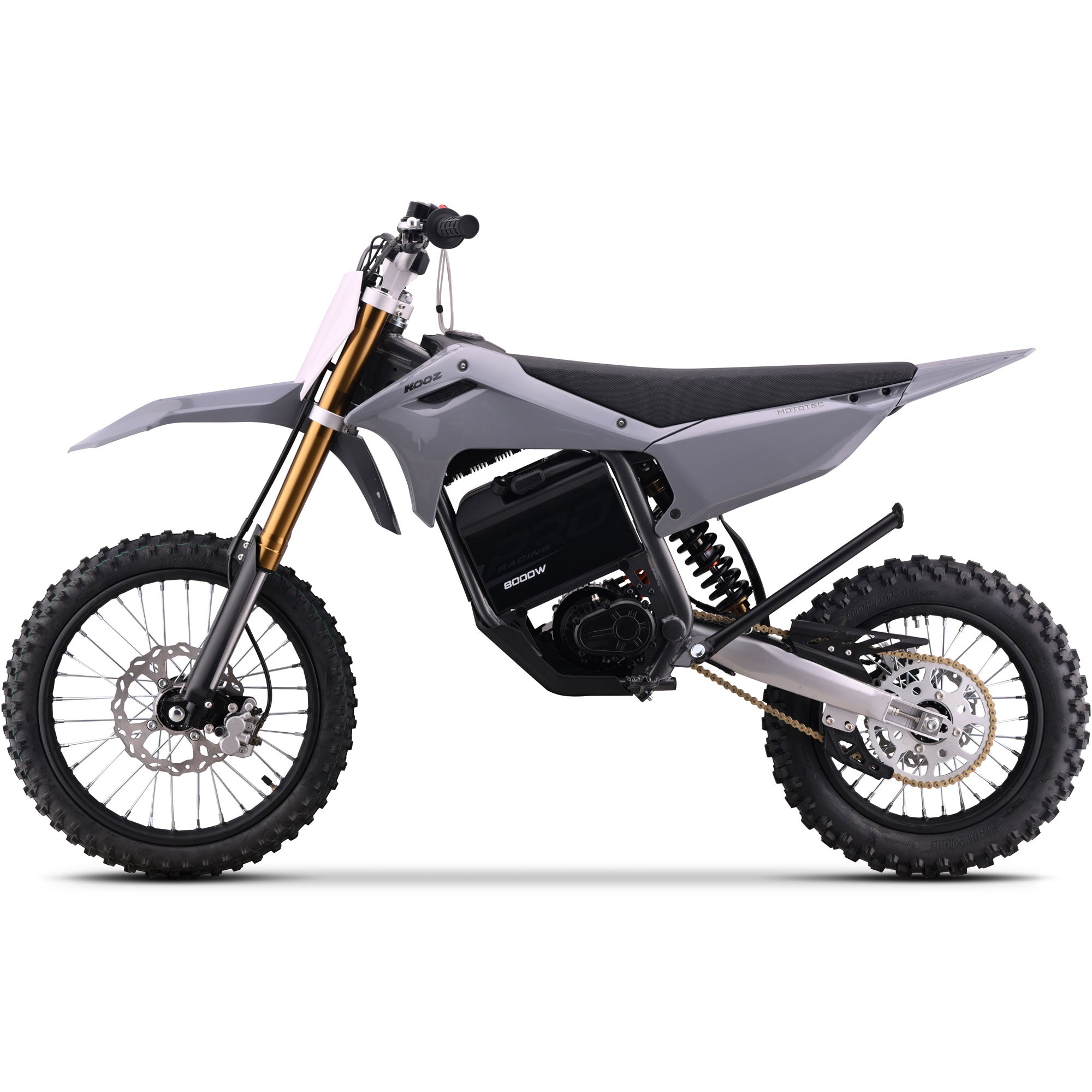 MotoTec 72v 8000w Pro Electric Dirt Bike 17/14 Lithium Grey