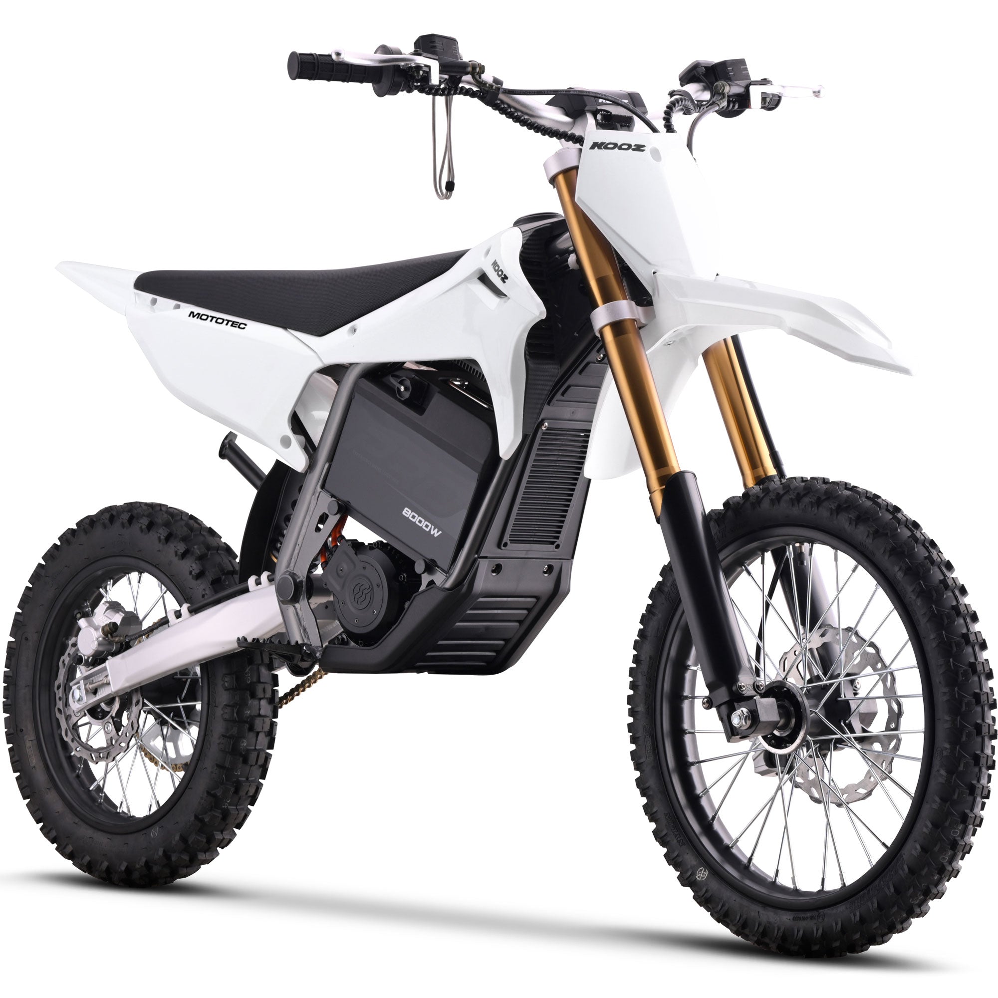 MotoTec 72v 8000w Pro Electric Dirt Bike 17/14 Lithium White