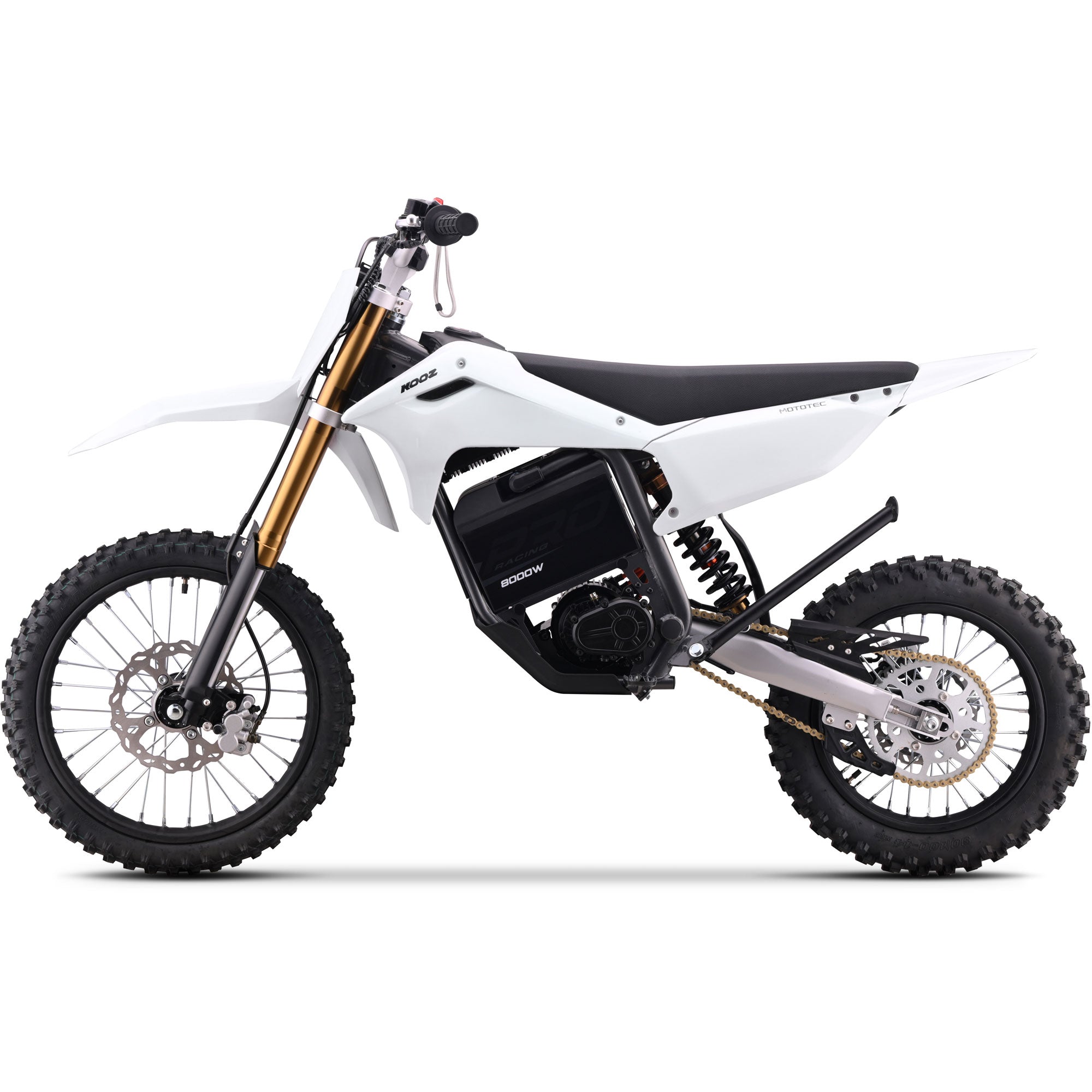 MotoTec 72v 8000w Pro Electric Dirt Bike 17/14 Lithium White
