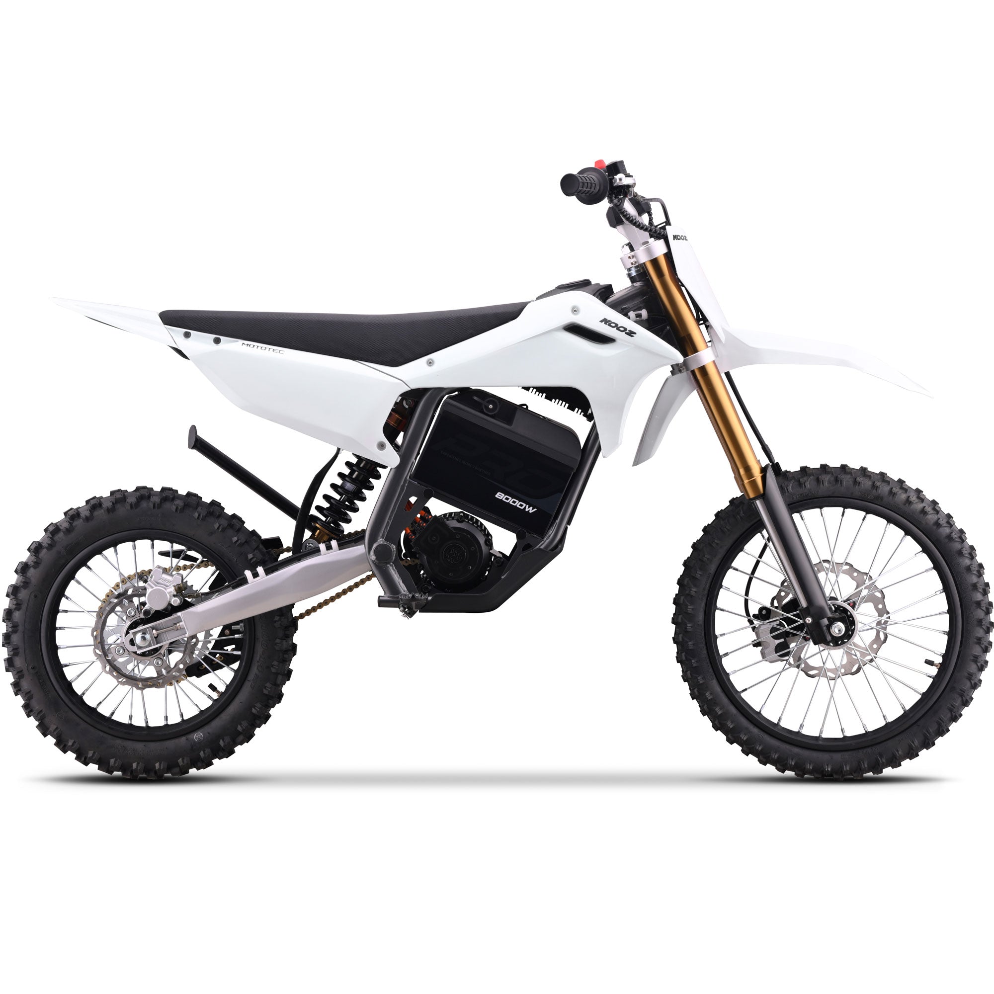 MotoTec 72v 8000w Pro Electric Dirt Bike 17/14 Lithium White