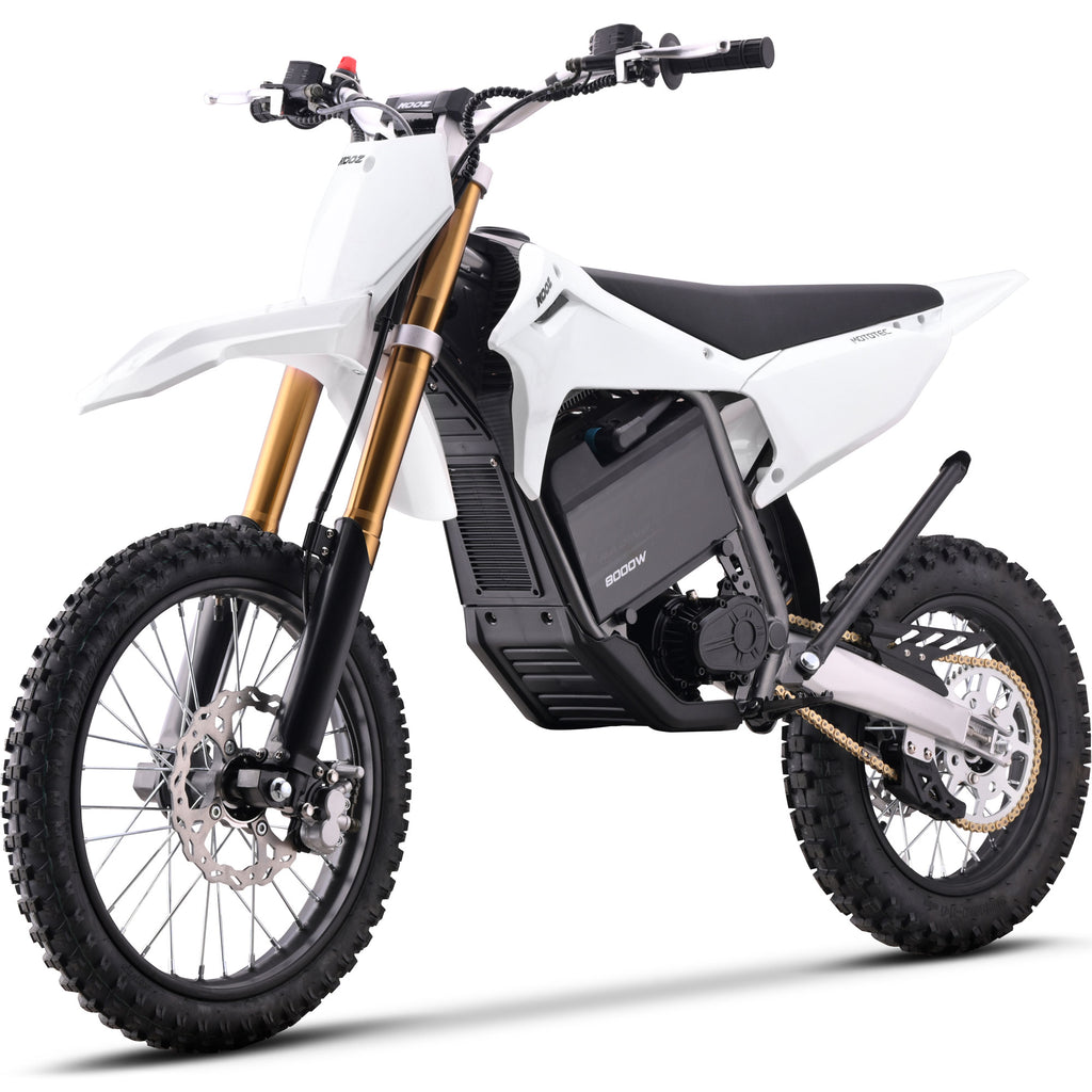 MotoTec 72v 8000w Pro Electric Dirt Bike 17/14 Lithium White