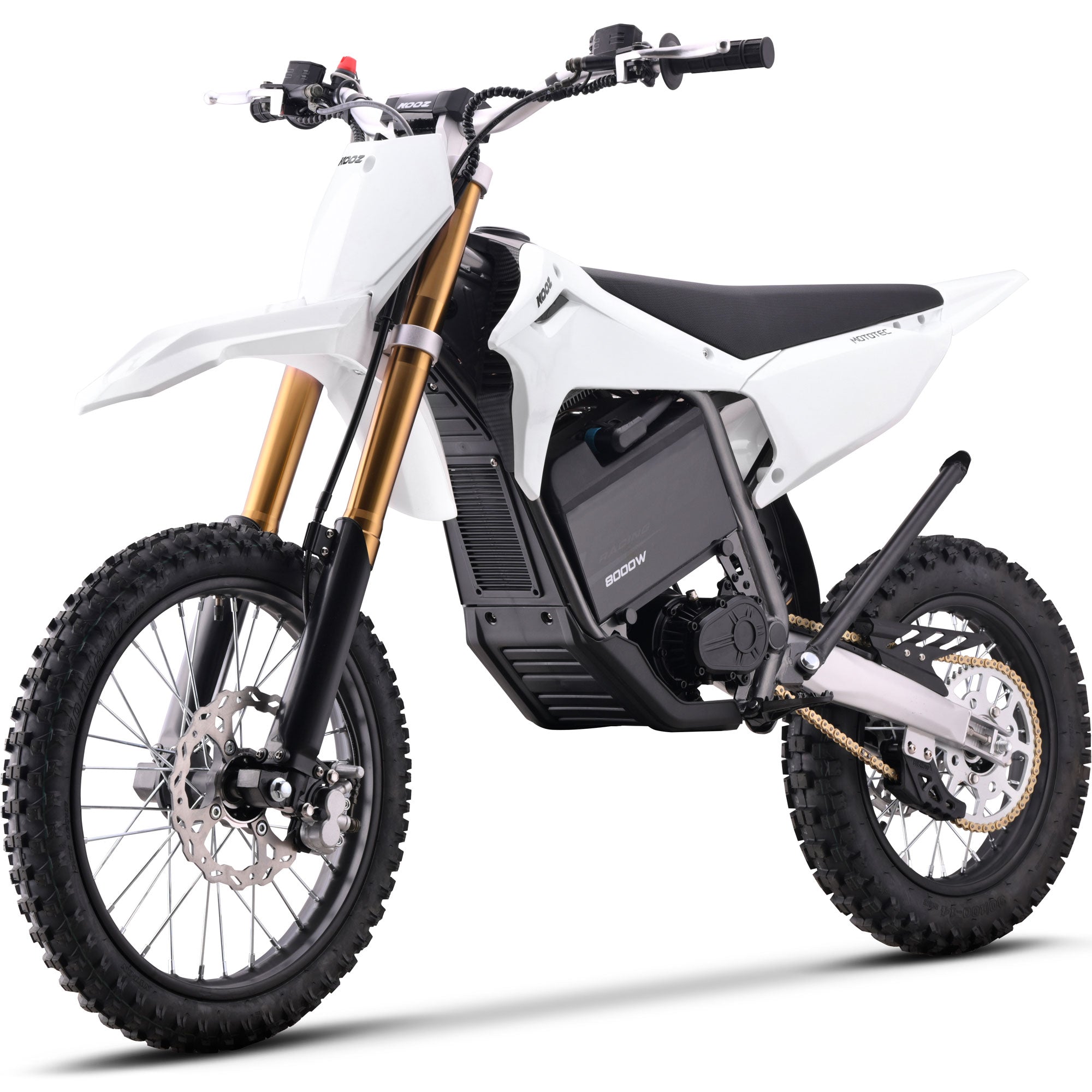 MotoTec 72v 8000w Pro Electric Dirt Bike 17/14 Lithium White