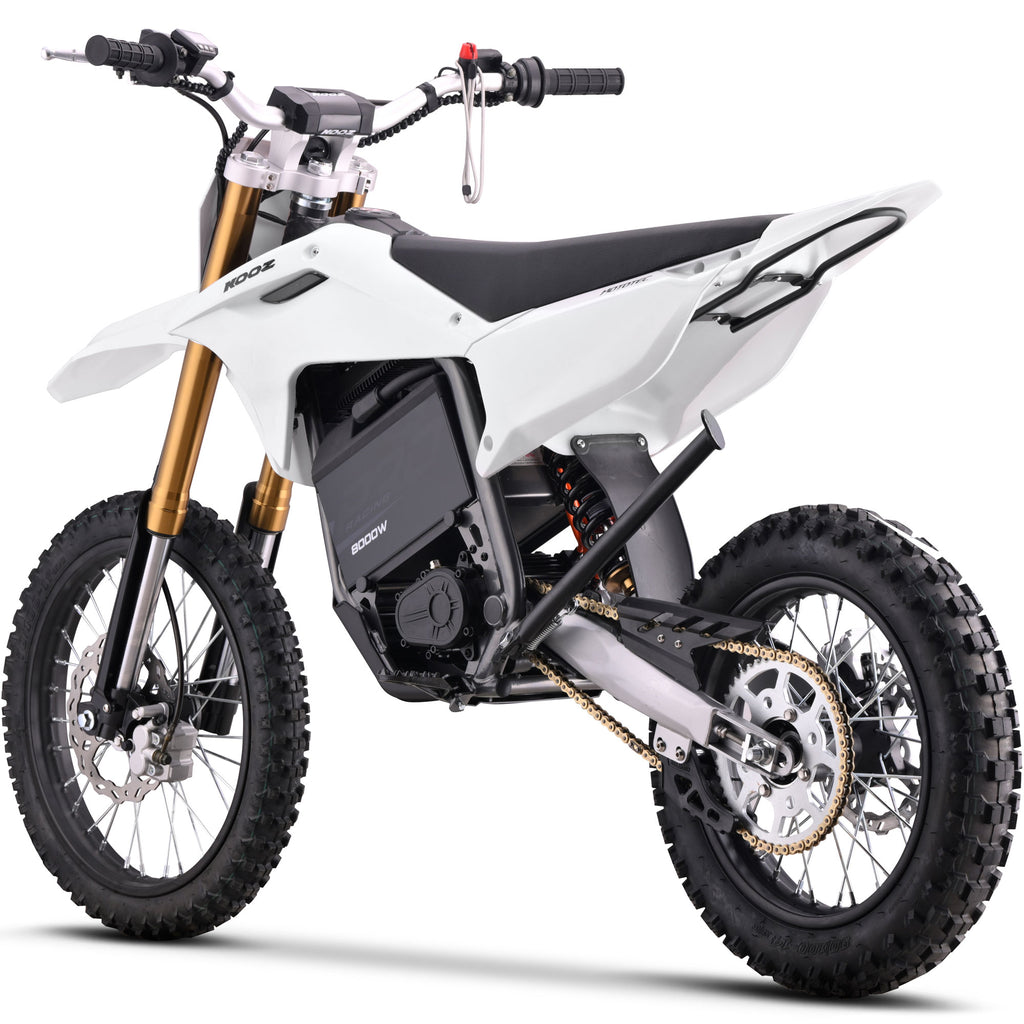 MotoTec 72v 8000w Pro Electric Dirt Bike 17/14 Lithium White
