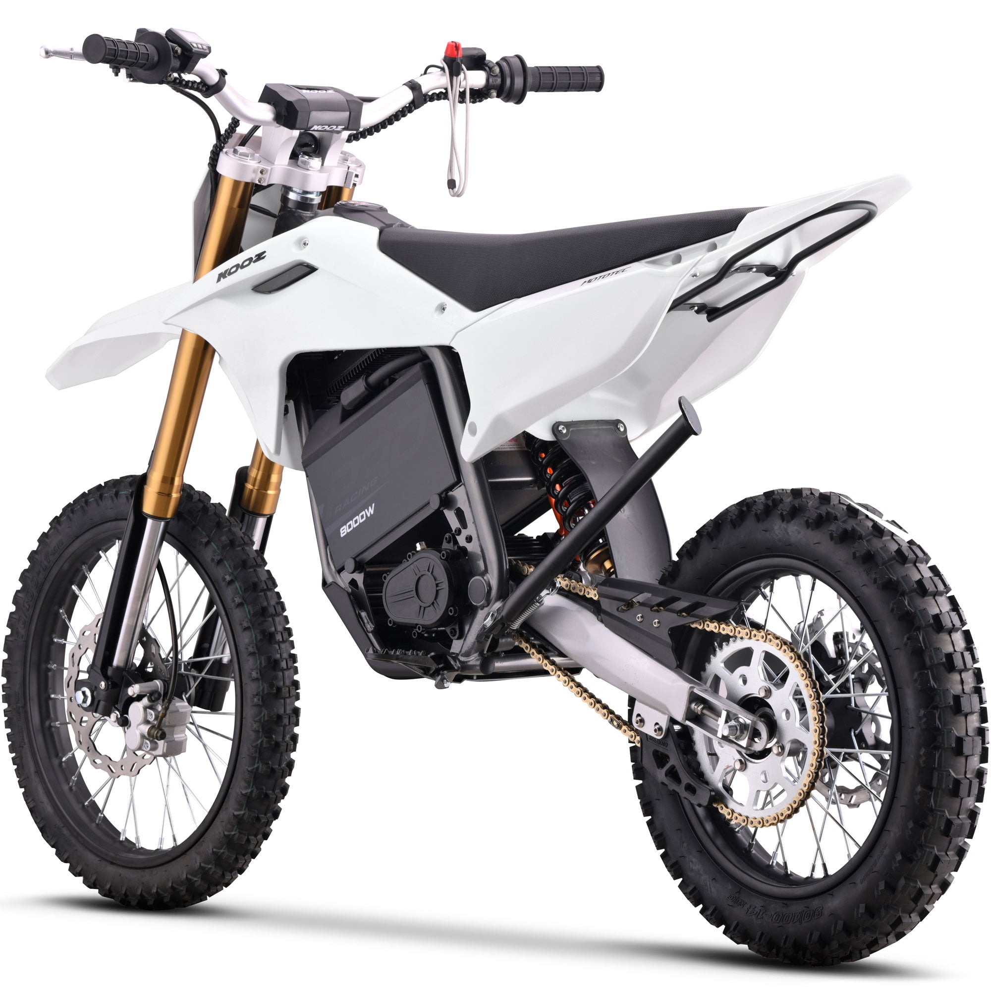 MotoTec 72v 8000w Pro Electric Dirt Bike 17/14 Lithium White