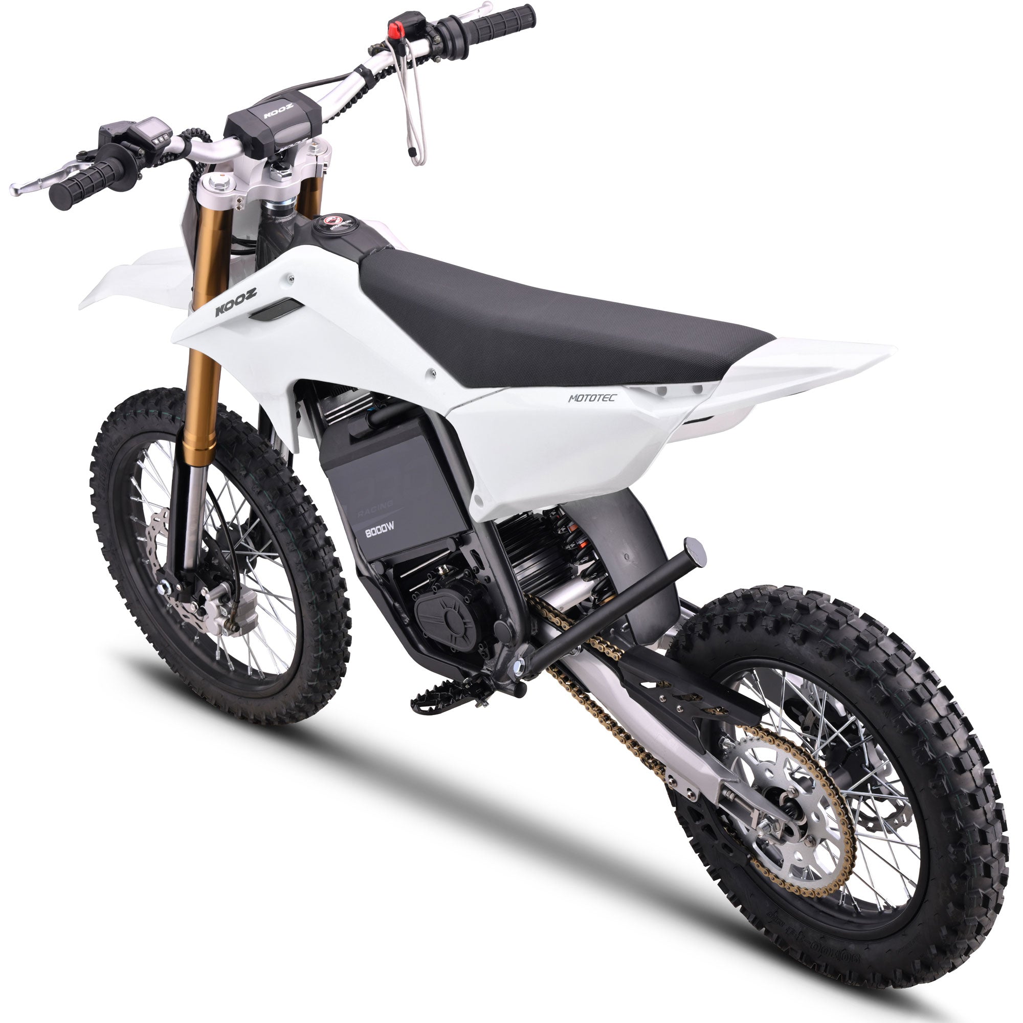 MotoTec 72v 8000w Pro Electric Dirt Bike 17/14 Lithium White