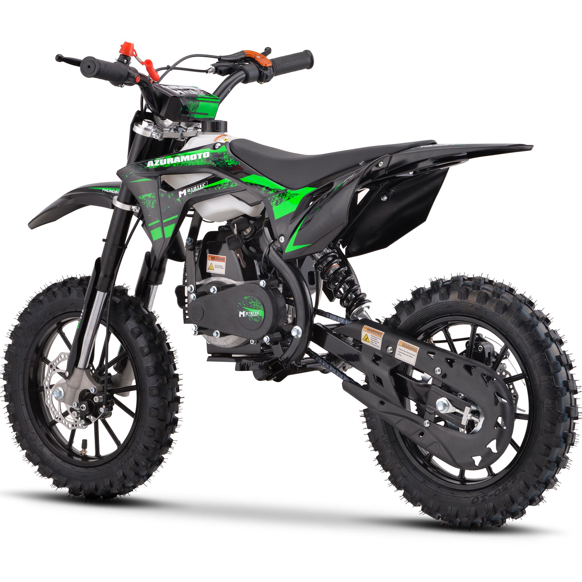 MotoTec Thunder 50cc 2-Stroke Kids Gas Dirt Bike Green