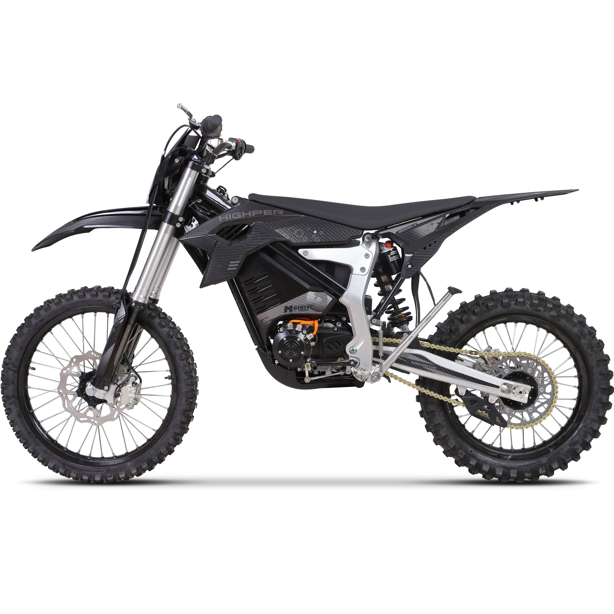 MotoTec Venom 72v 12000w Electric Dirt Bike Black
