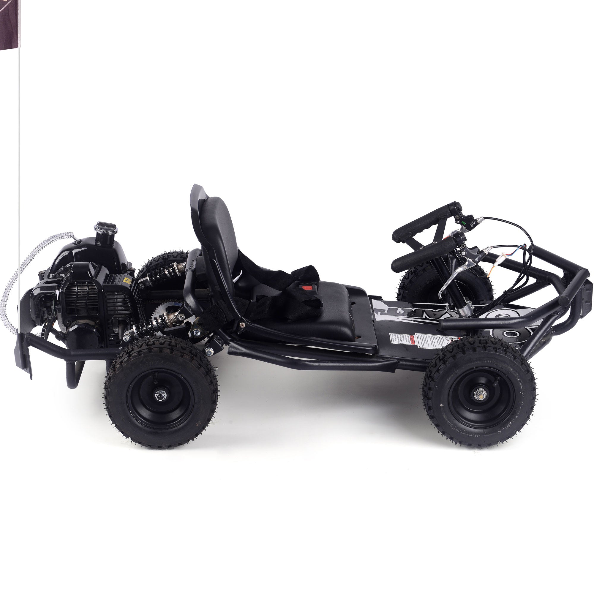 MotoTec Sandman Kids Gas Powered 49cc Go Kart Black