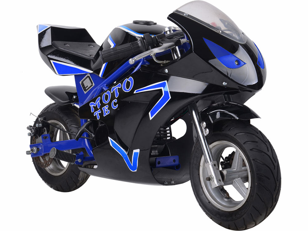 MotoTec Gas Pocket Bike GT 49cc 2-Stroke Blue