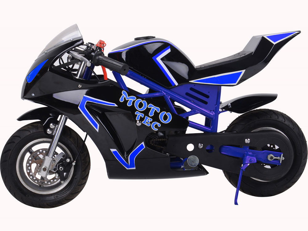 MotoTec Gas Pocket Bike GT 49cc 2-Stroke Blue