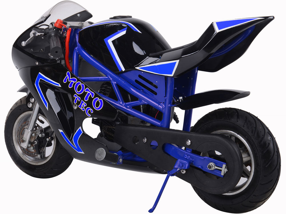 MotoTec Gas Pocket Bike GT 49cc 2-Stroke Blue